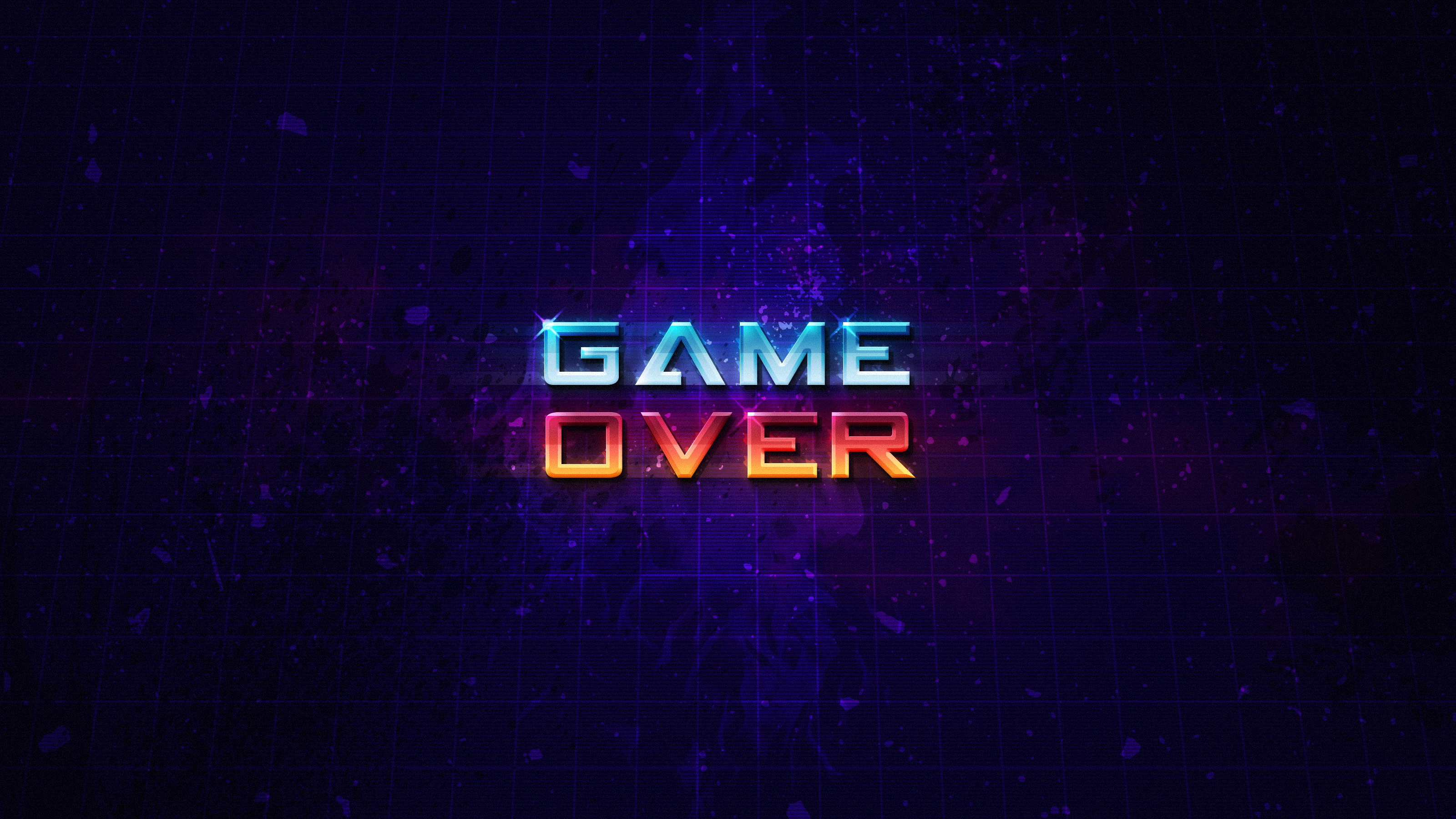 Game Over Typography Art 4k Wallpaper