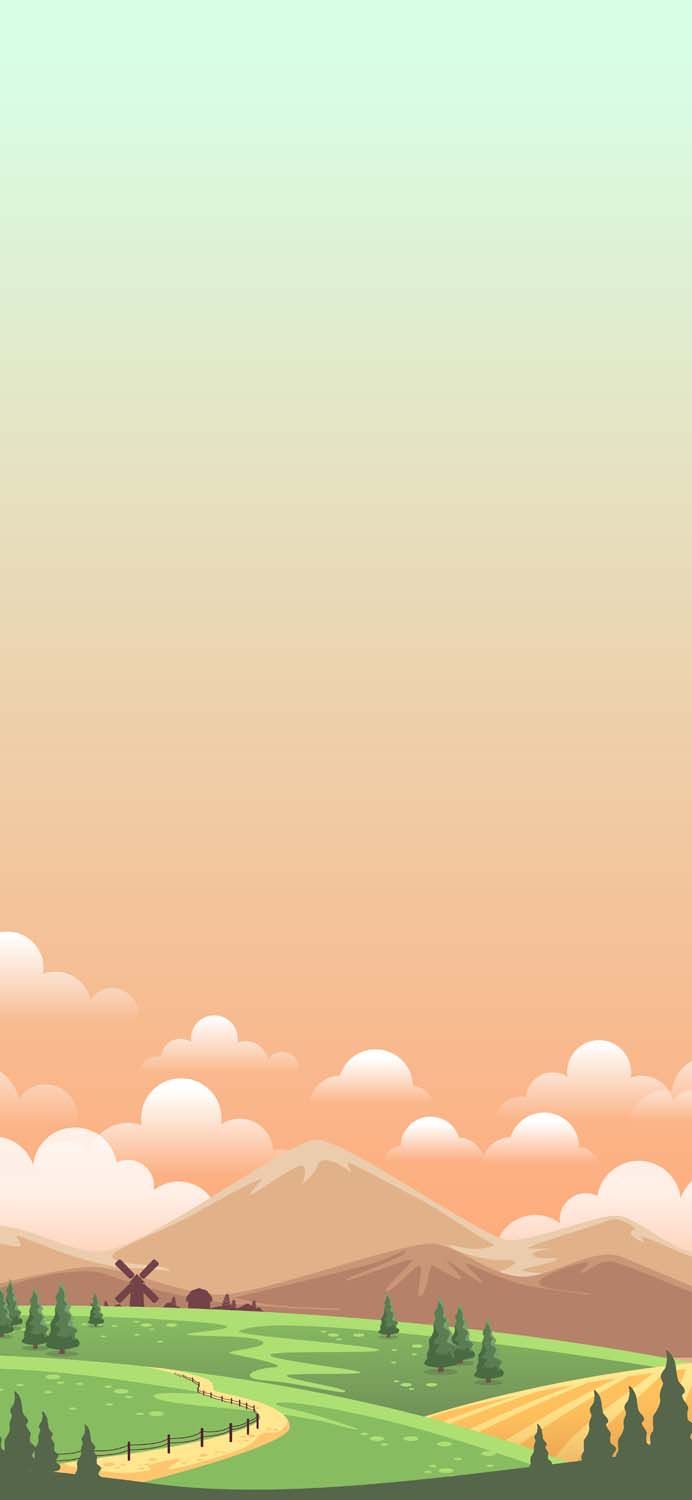 Farm Landscape Minimalist IPhone