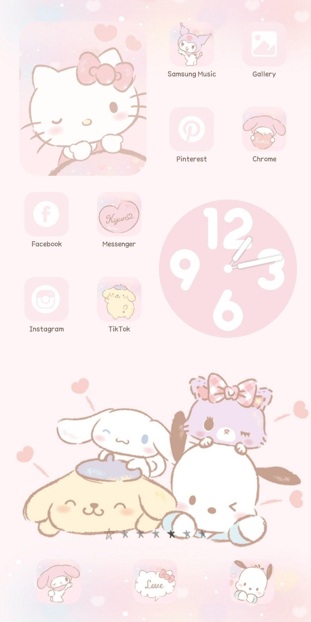 Sanrio Friends Theme. Cute Home Screen