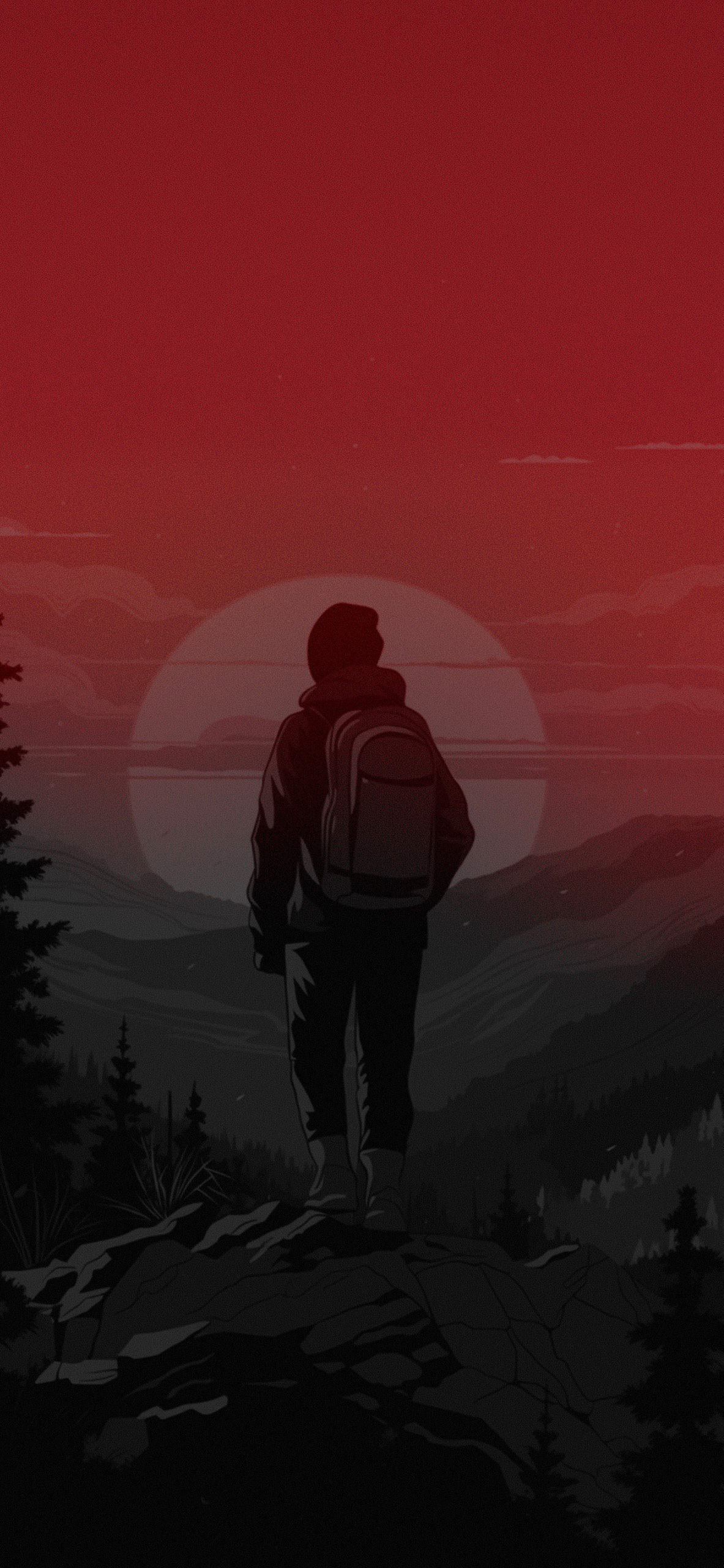 Hiking Sunset Wallpaper