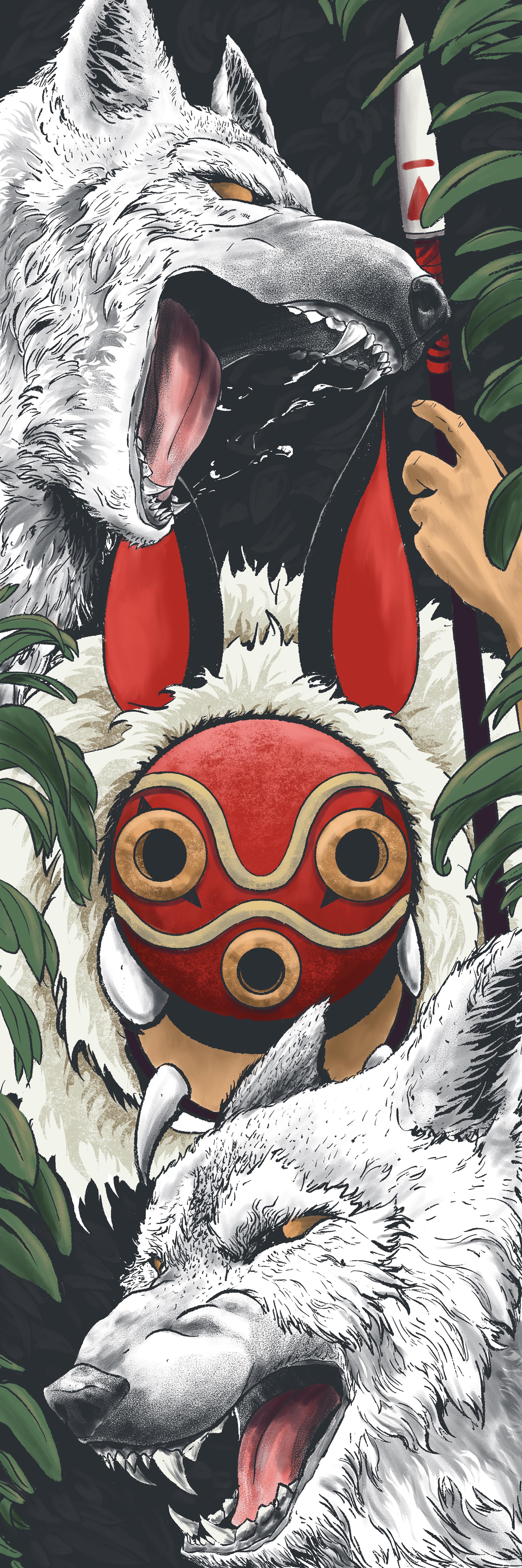 Princess Mononoke inspired bookmark
