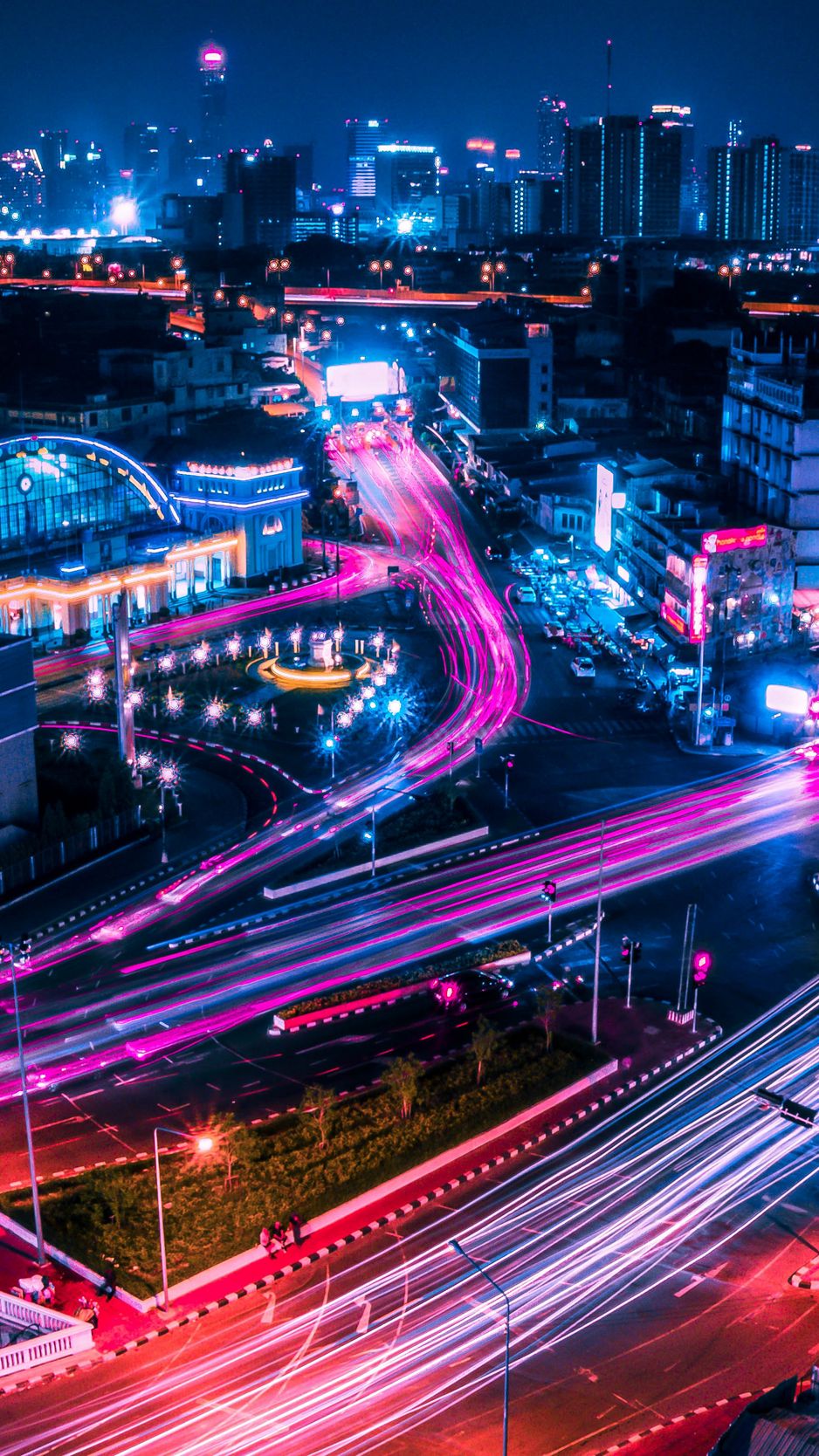 Download wallpaper 938x1668 night city