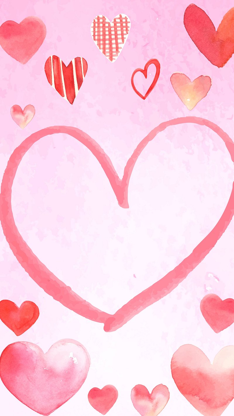 Pink heart frame iPhone wallpaper