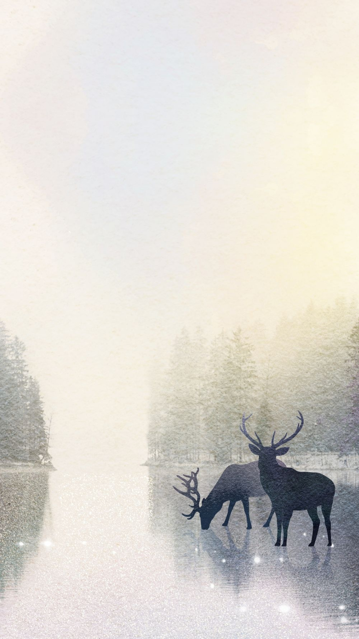 Aesthetic nature phone wallpaper, stag