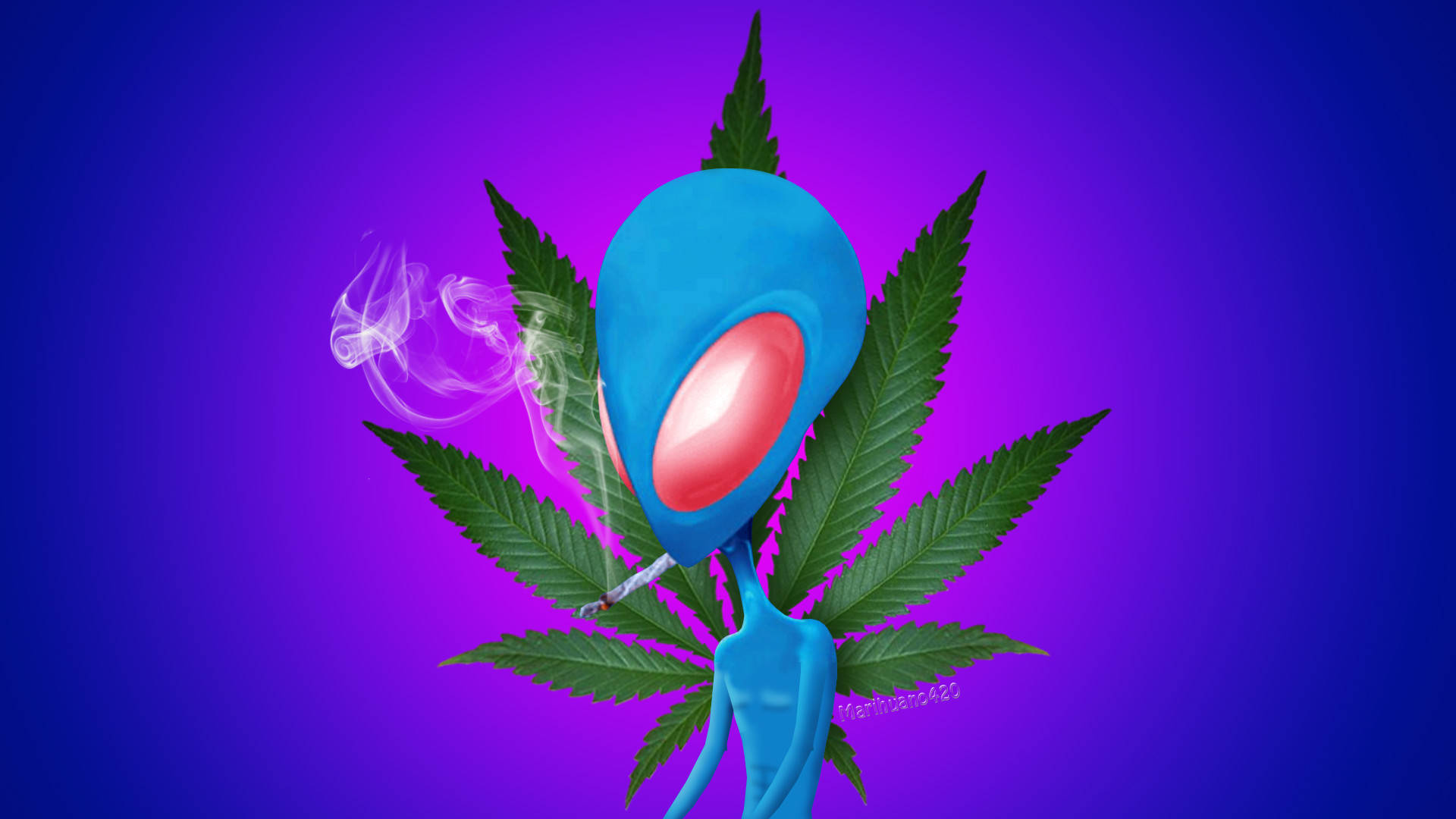Download Alien Stoner Art Wallpaper