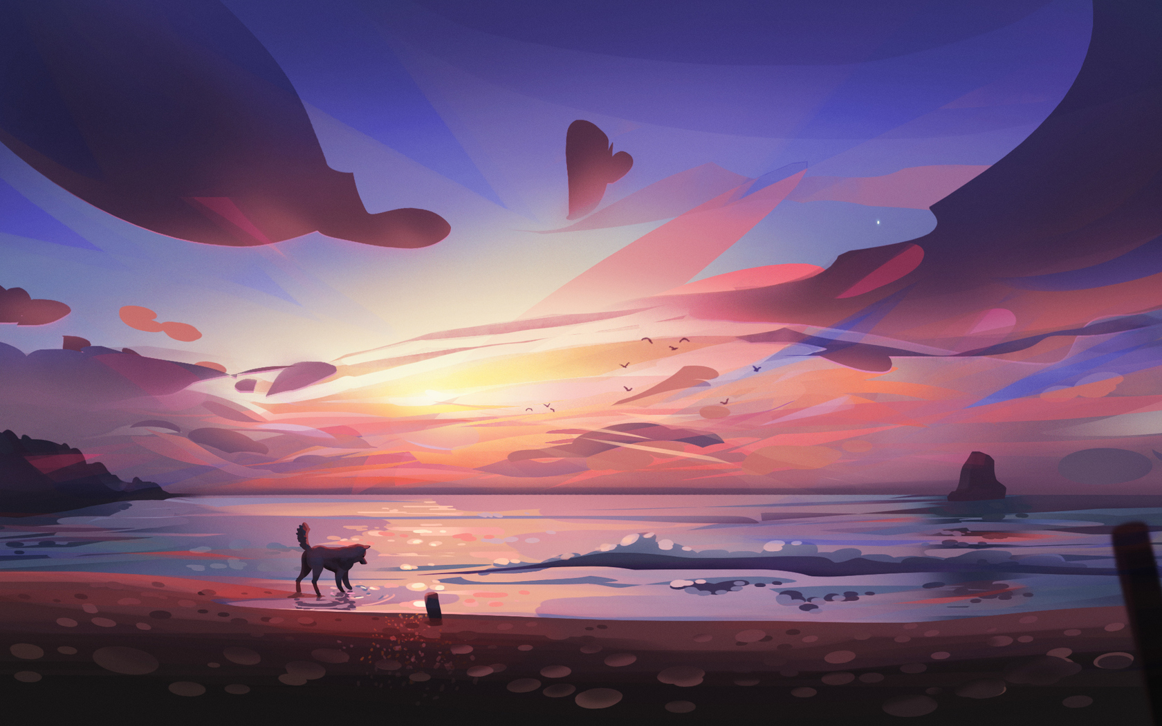 Dog Beach Minimal Art