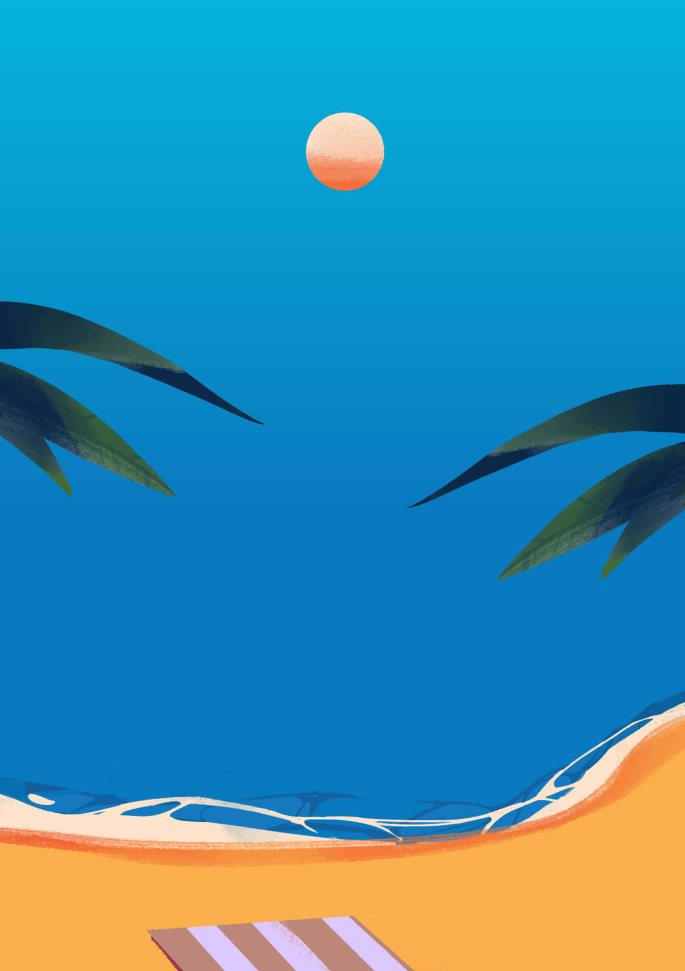 Minimalist Beach Serenity Wallpaper