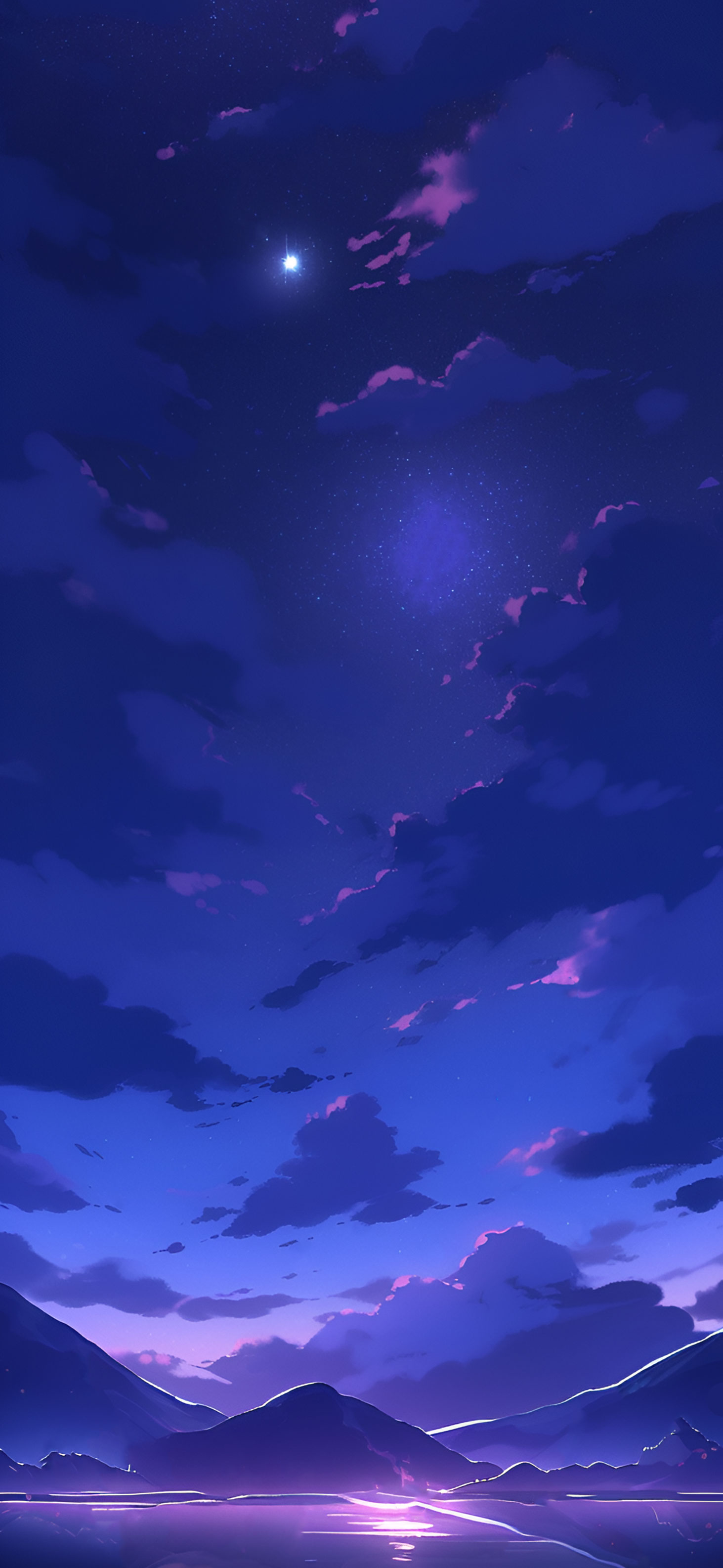 Infinite Night Sky Over Mountains