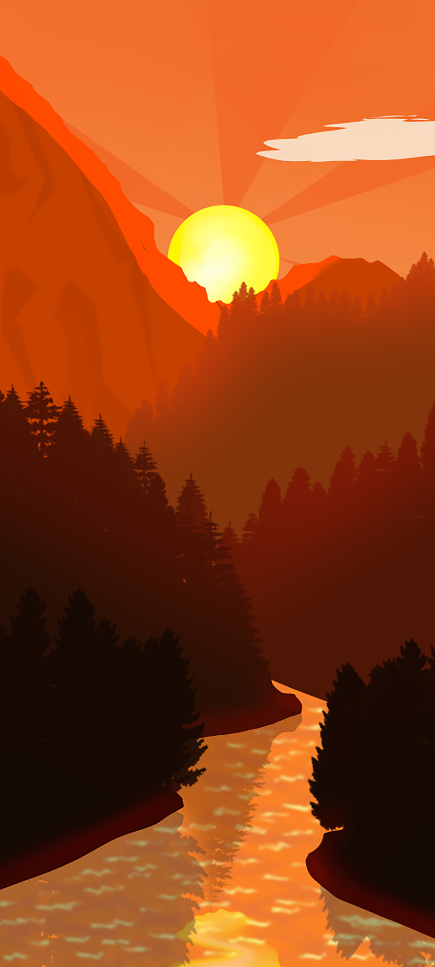 Artistic Sunrise Phone Wallpaper