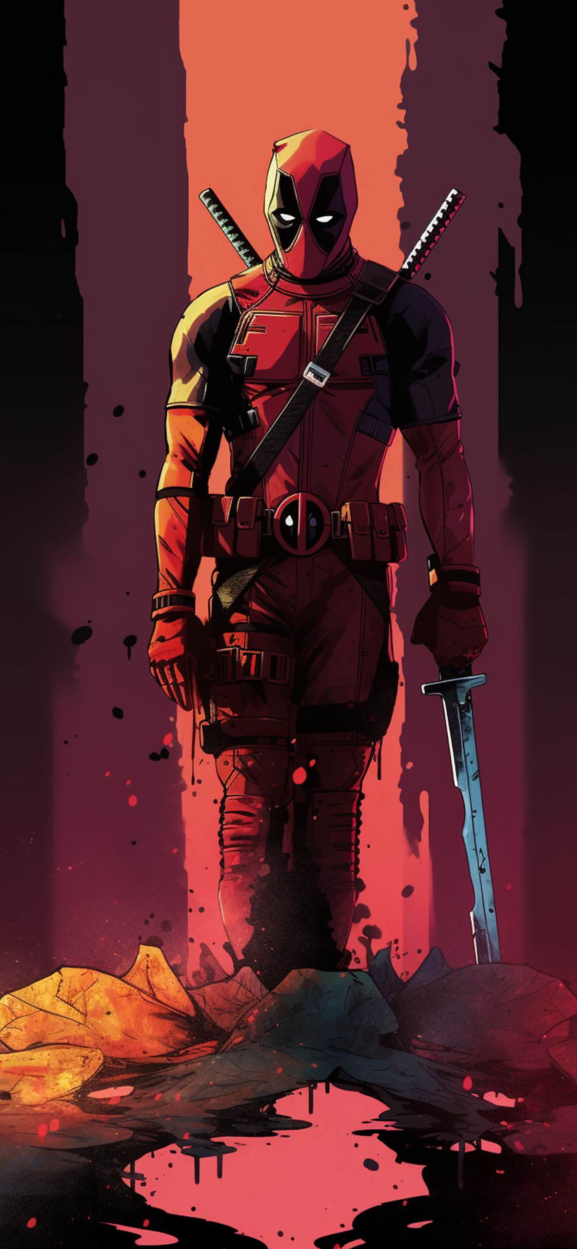 Marvel Deadpool Red Wallpaper