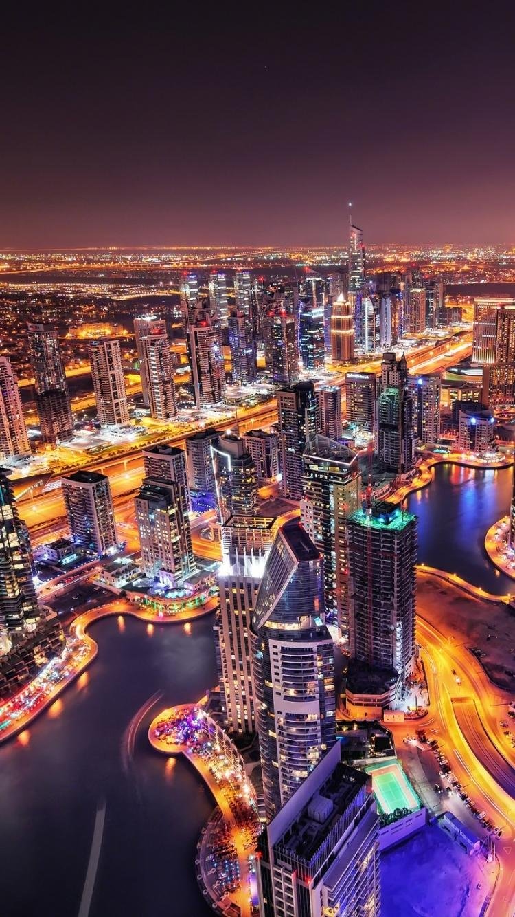 Dubai night view Wallpaper Download