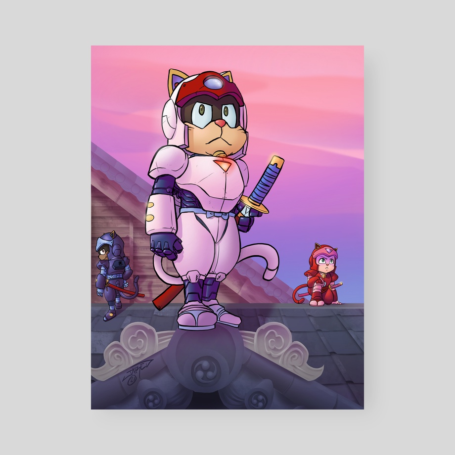 Samurai Pizza Cats, an art print