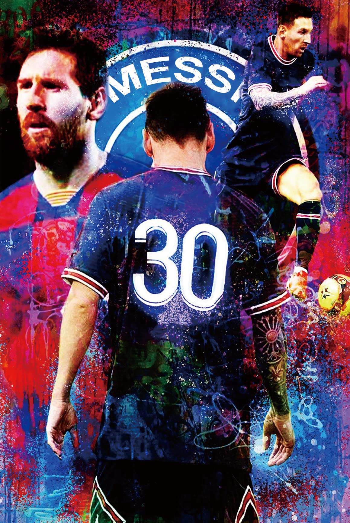 NIIORTY MES Soccer Star Poster Wall Art