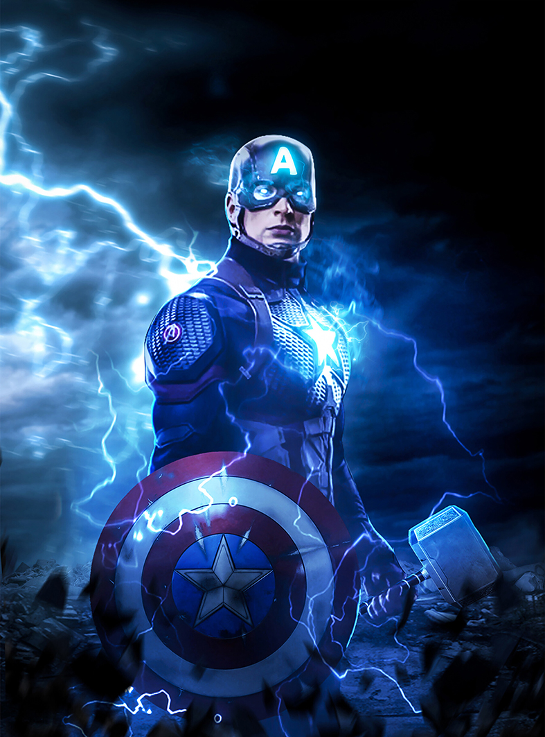 Captain America portrait painting