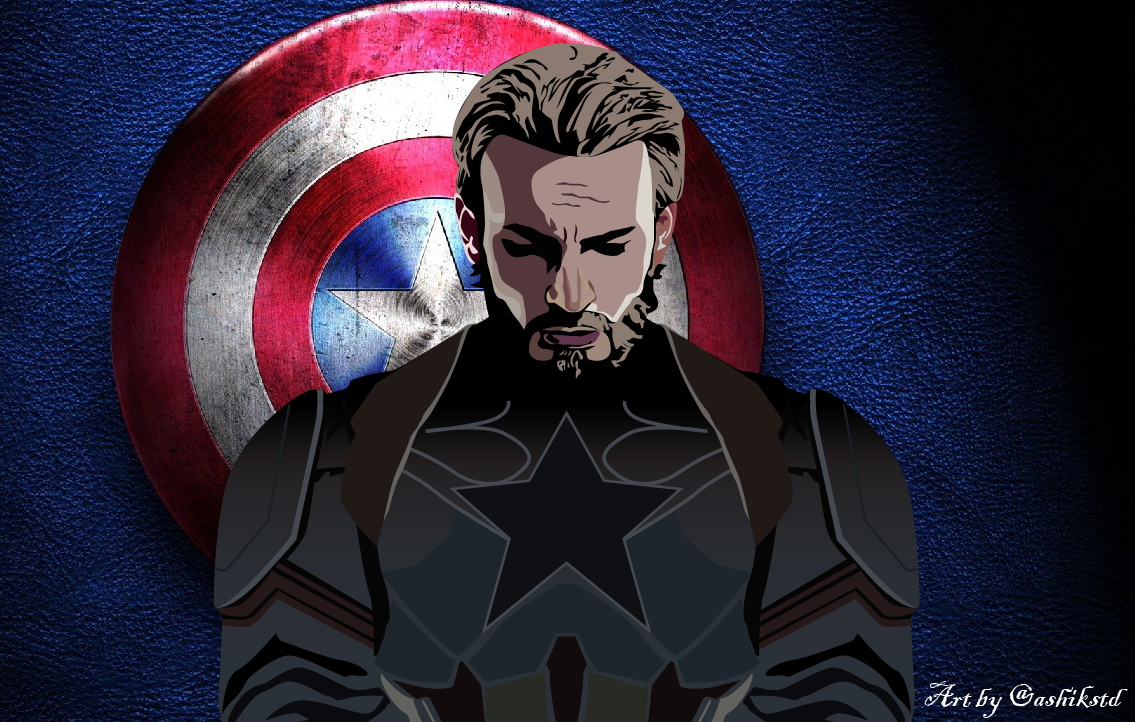 Digital Portrait of Captain America