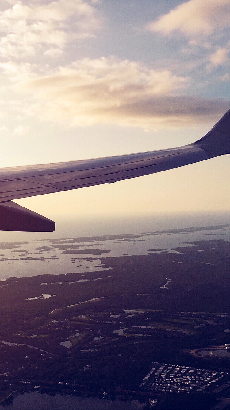 Fly Airplane Sky Sunset City Blue