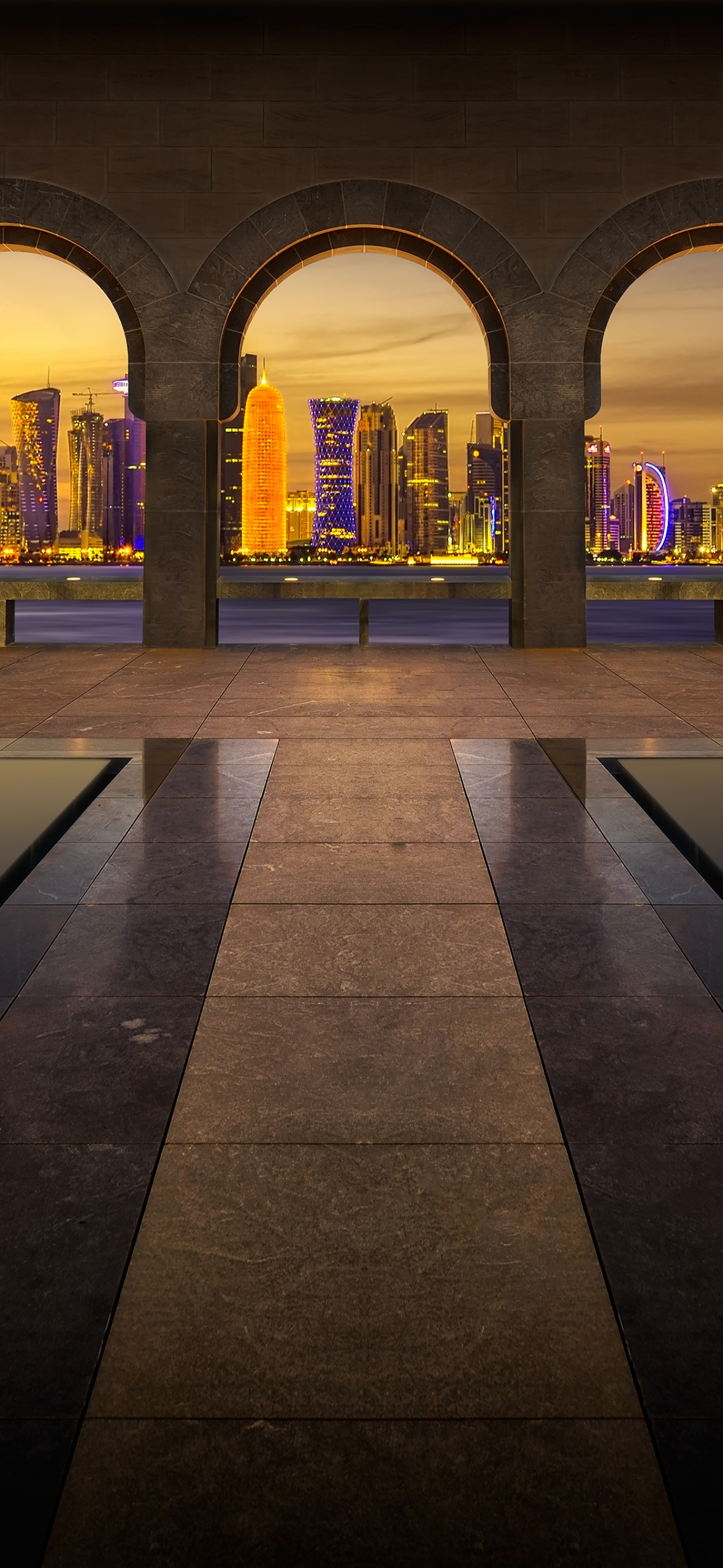 Wallpaper 4K, Doha, Qatar, Arches