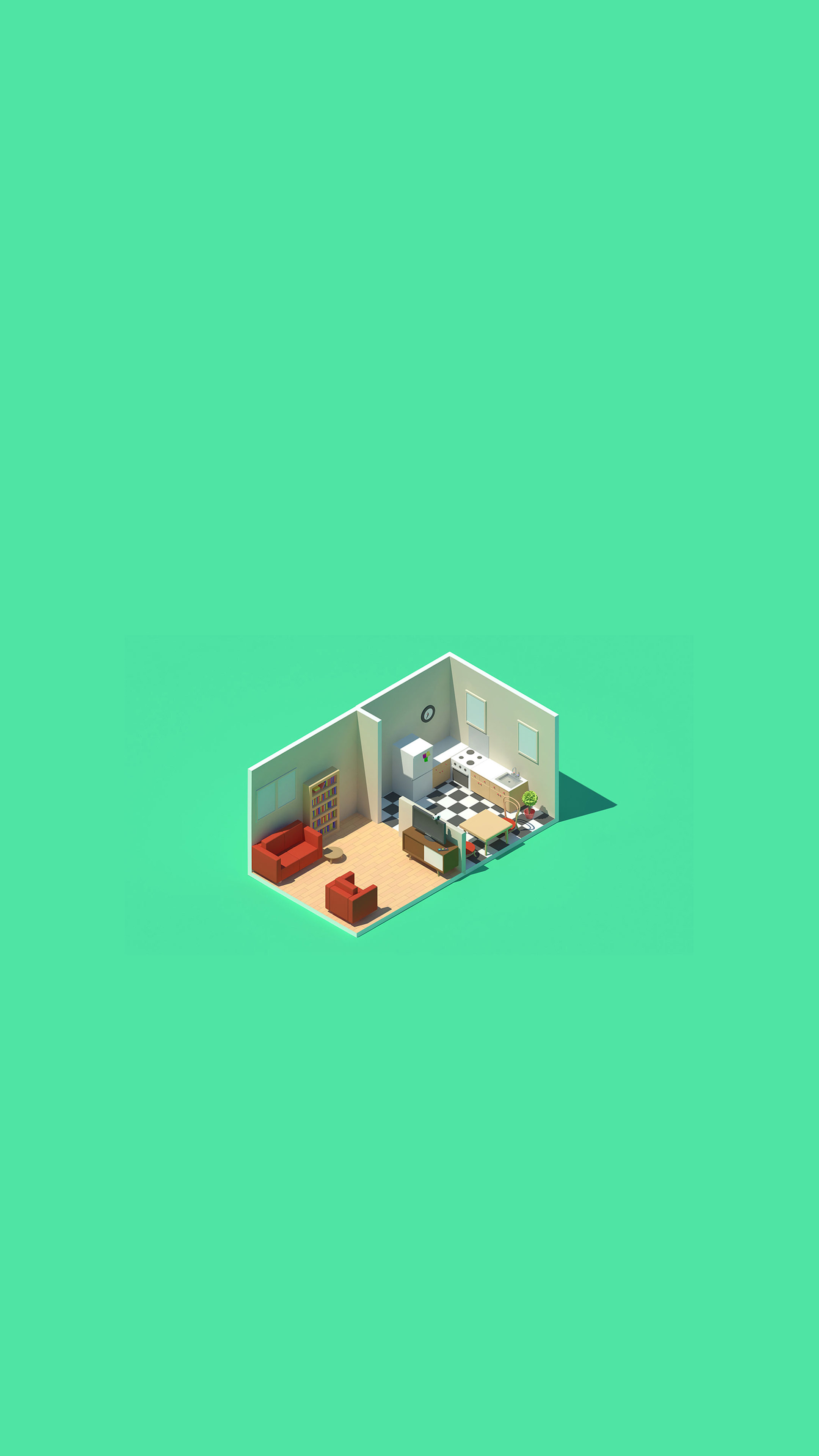 Isometric Living Space Mobile Wallpaper