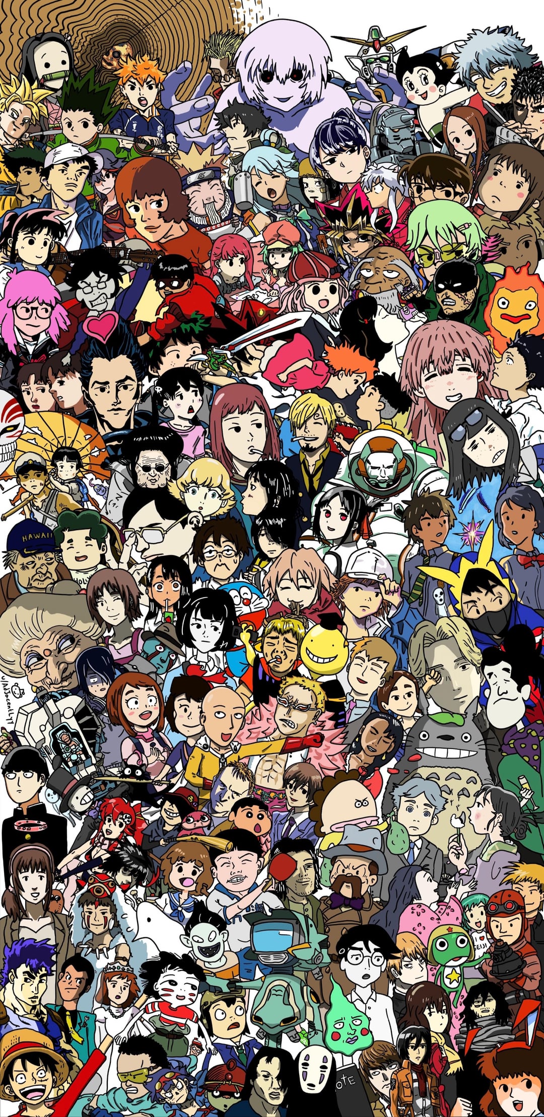 Added more characters, making a colorful wallpaper with 80 different anime and manga!