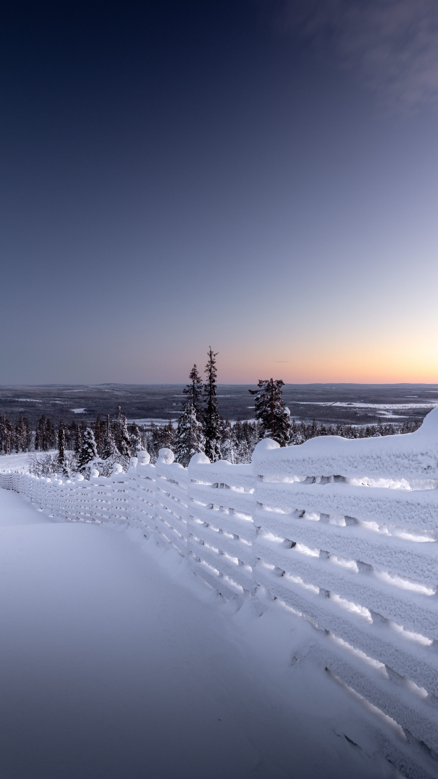 wallpaper 1440x2560 frost, snow layer