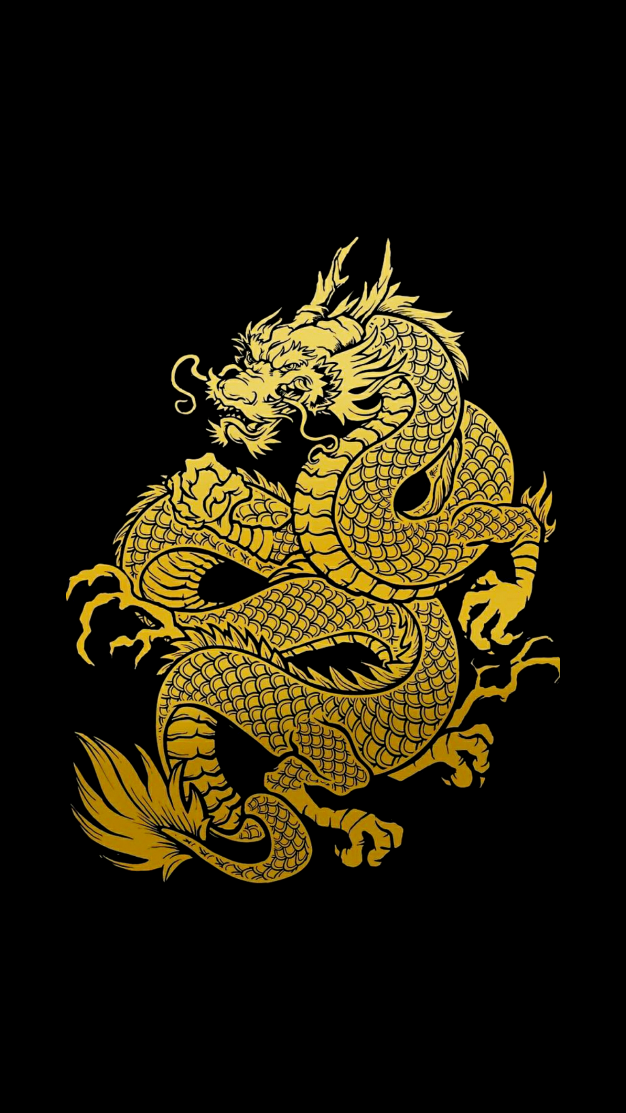 Traditional Asian Golden Dragon