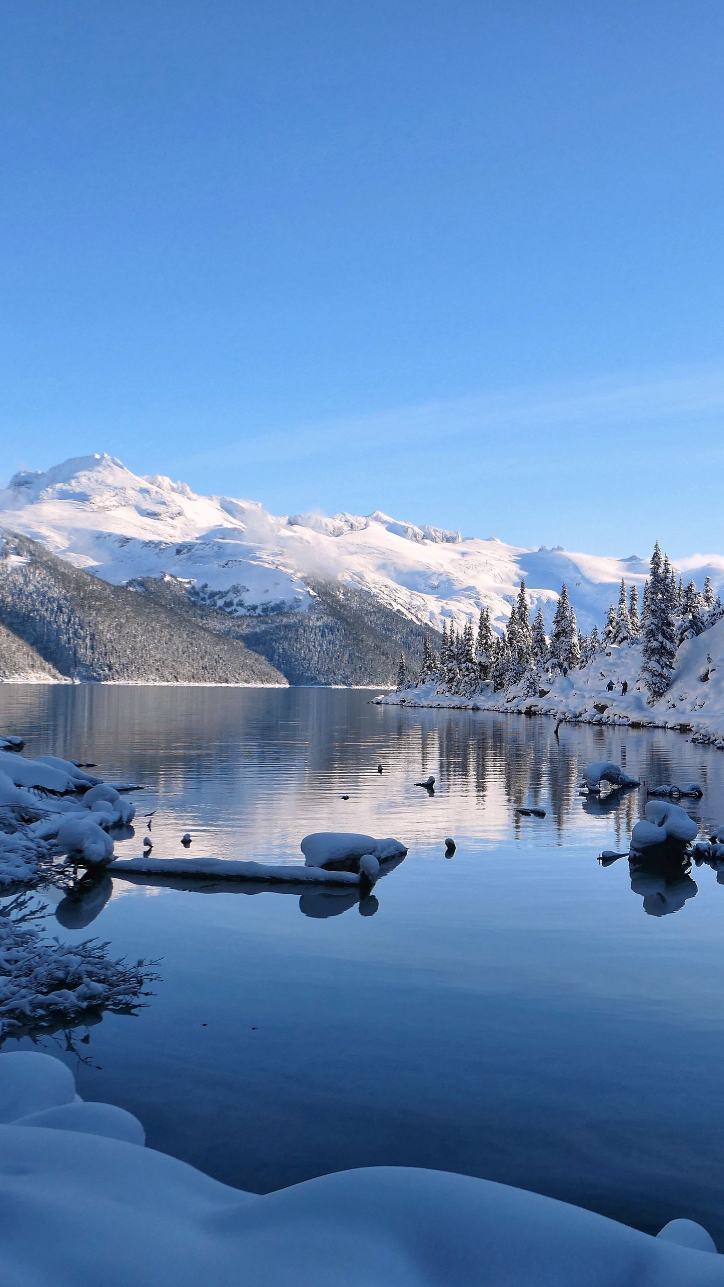 Download wallpaper 1440x2560 lake, snow