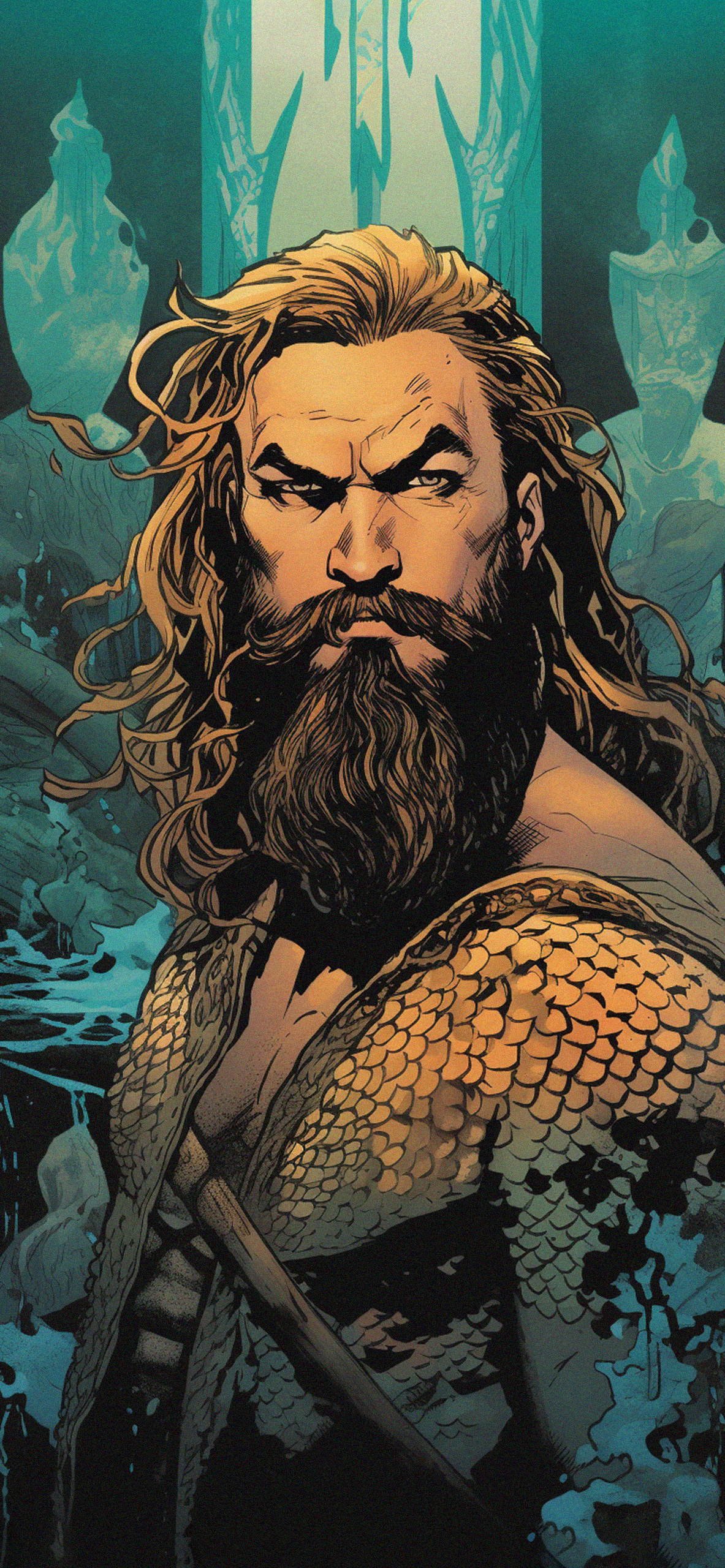 DC Aquaman Jason Momoa Art Wallpaper