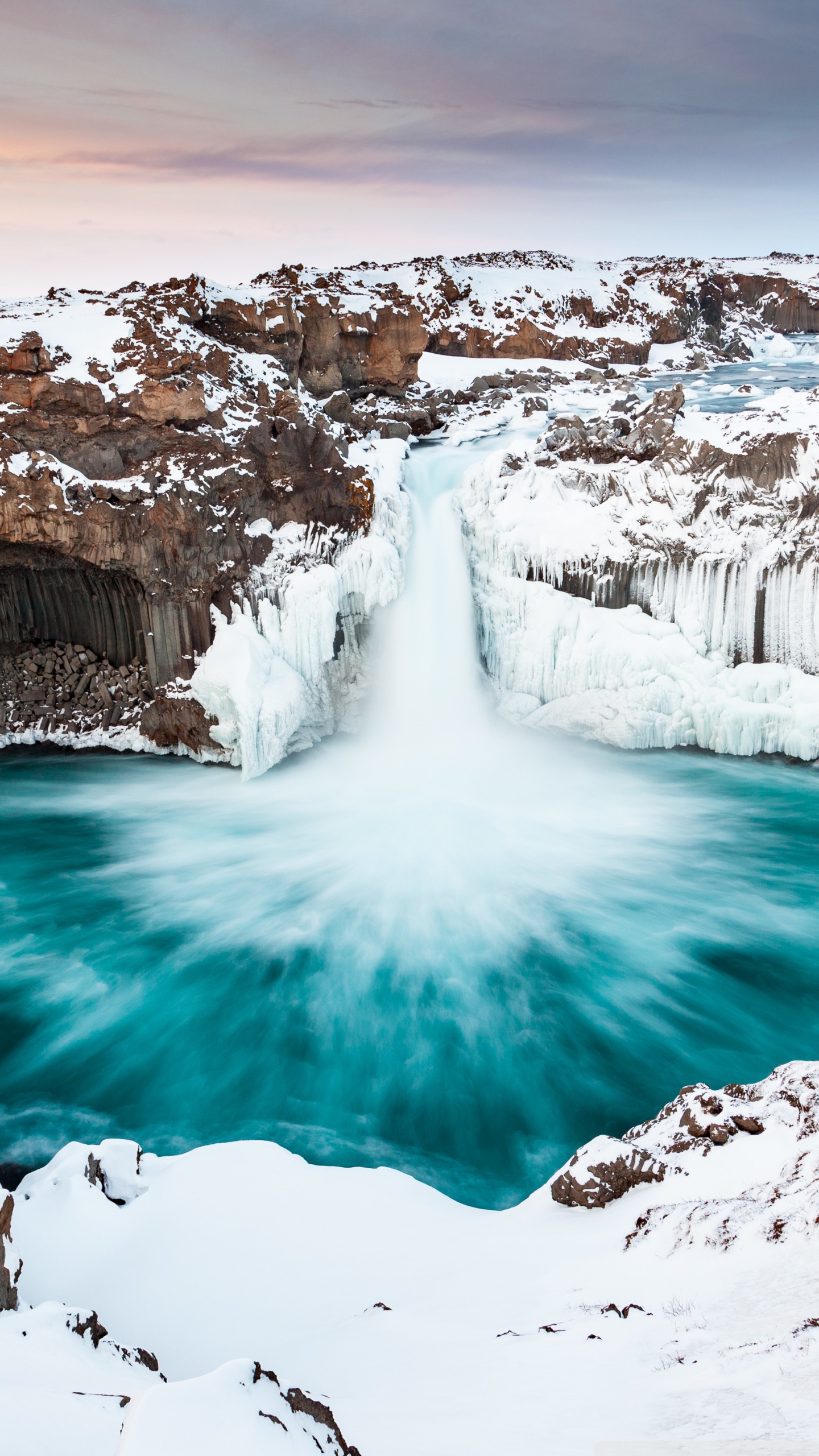 Aldeyjarfoss Waterfall, Iceland, Winter