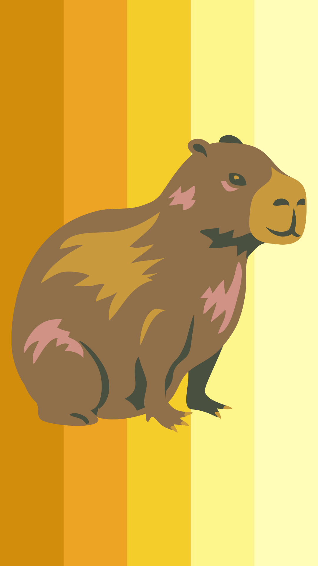 Capybara and Tangerine Wallpaper