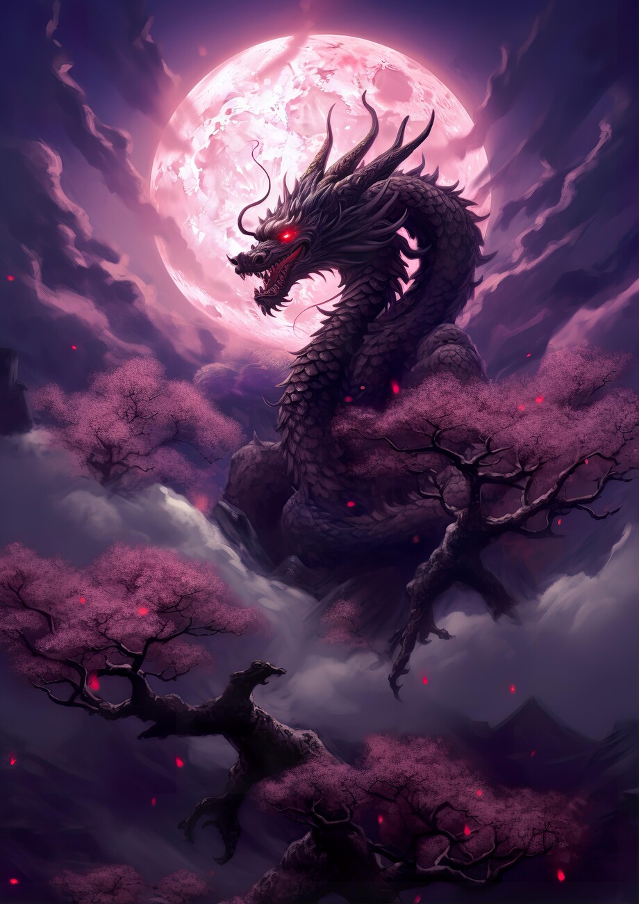Dragon Rises at Full Moon