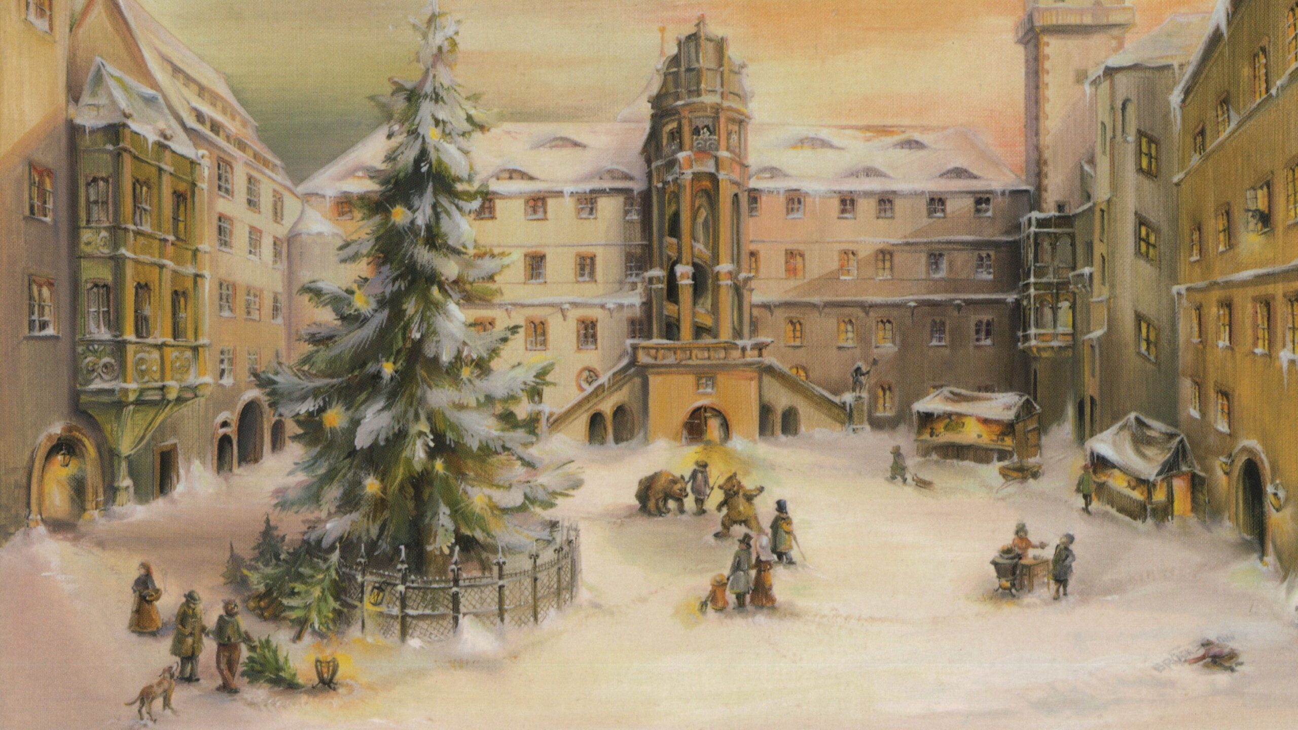 Vintage Winter Village Prints. Amelia