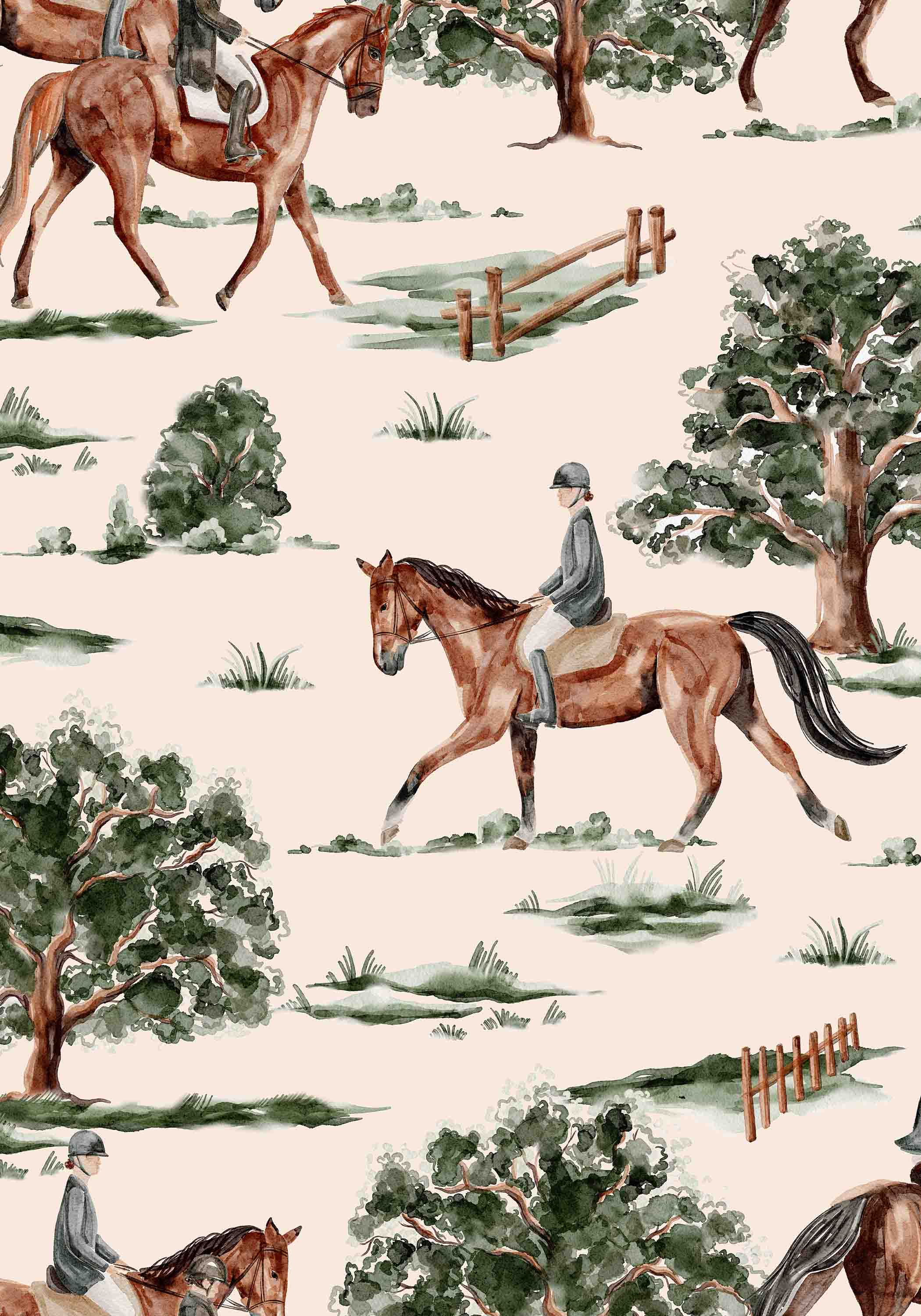Equestrian Wallpaper. Shop Kid's Room