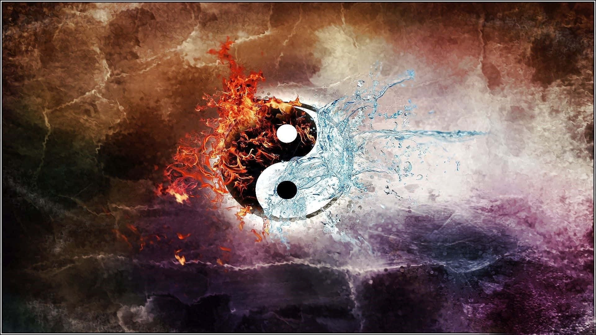 Water Burst On Yin Yang 4K Wallpaper