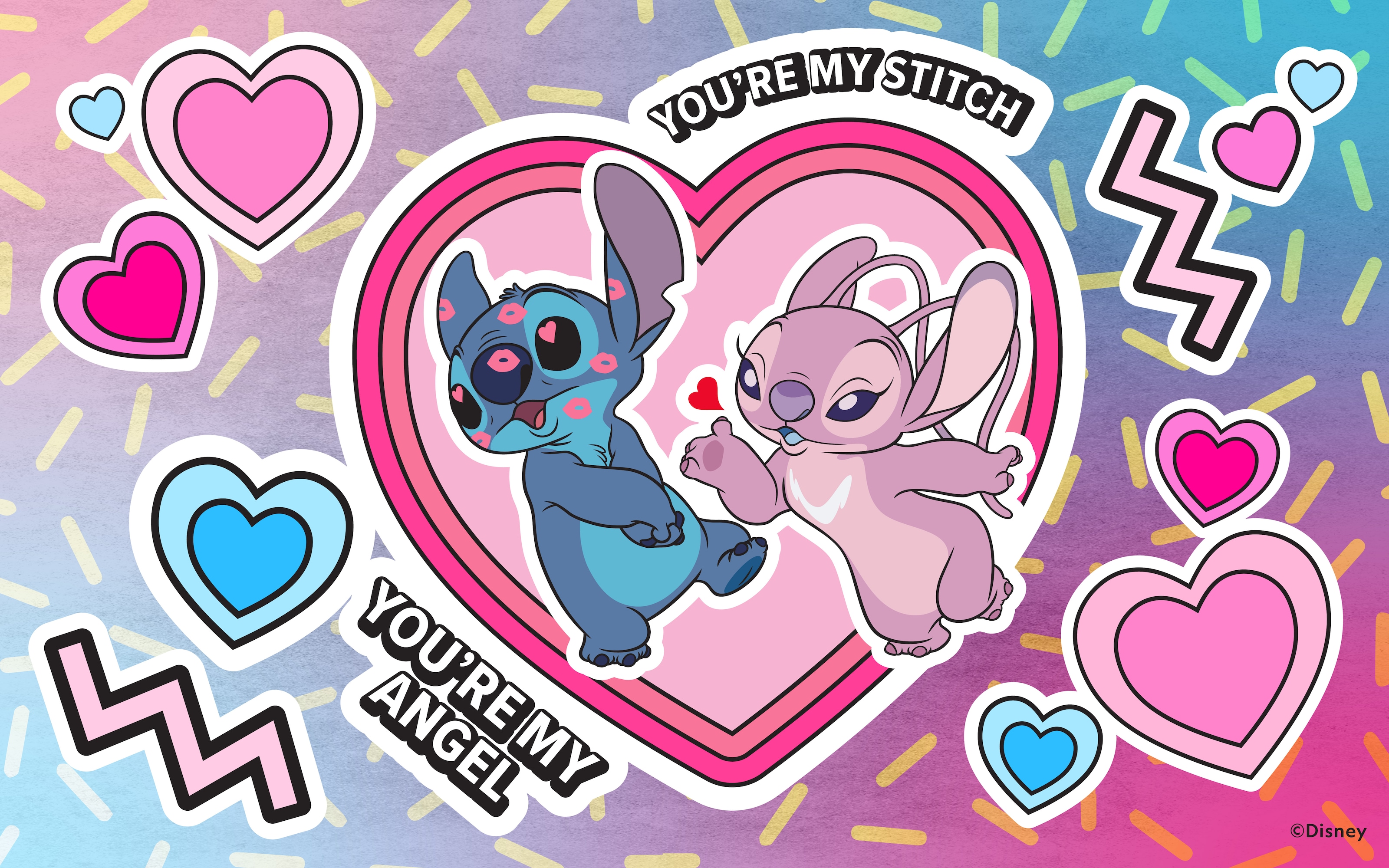 Disney Stitch Valentine Stitch And Angel Disney Valentines Day PNG Stitch Valentines