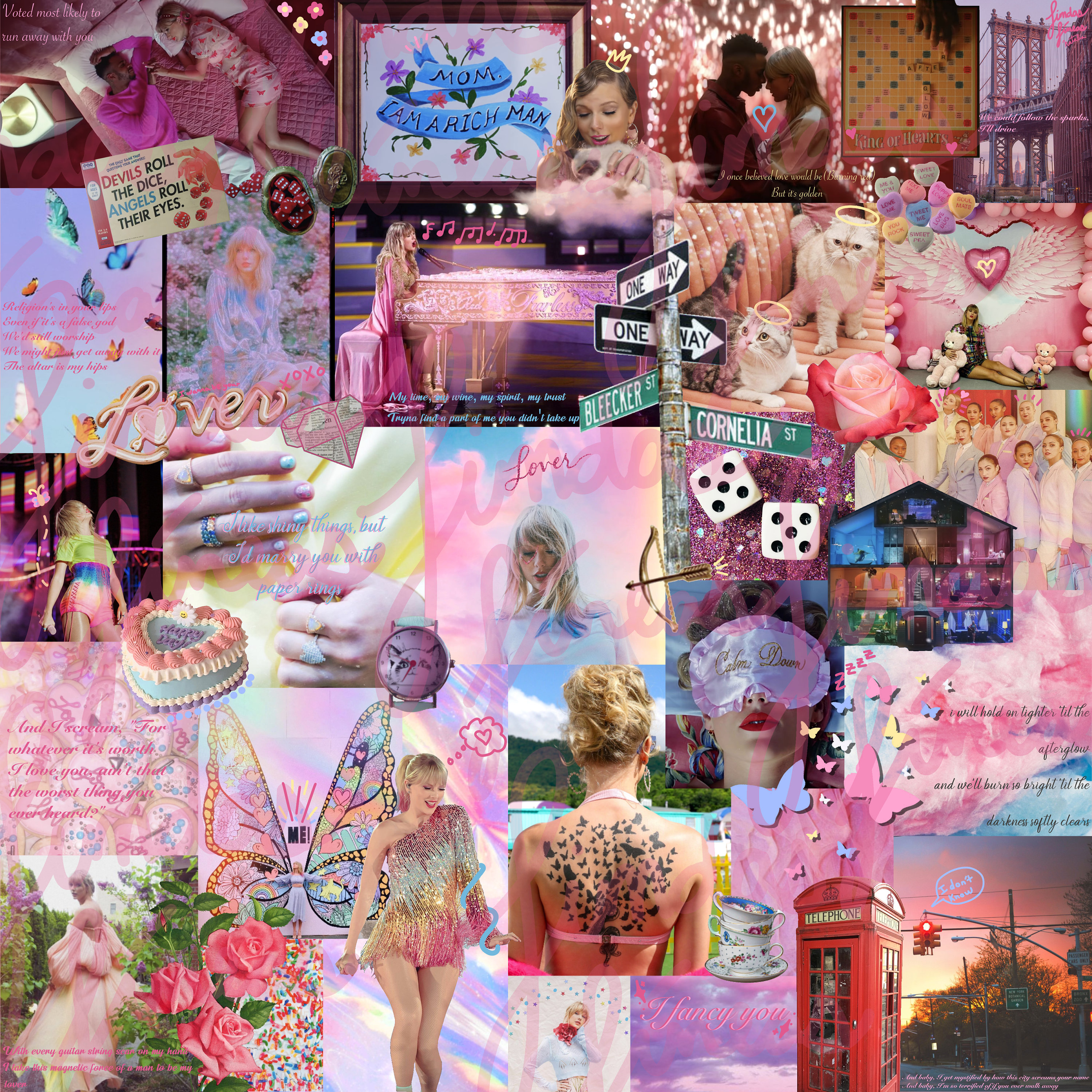 Taylor Swift's Lover Inspired Collage