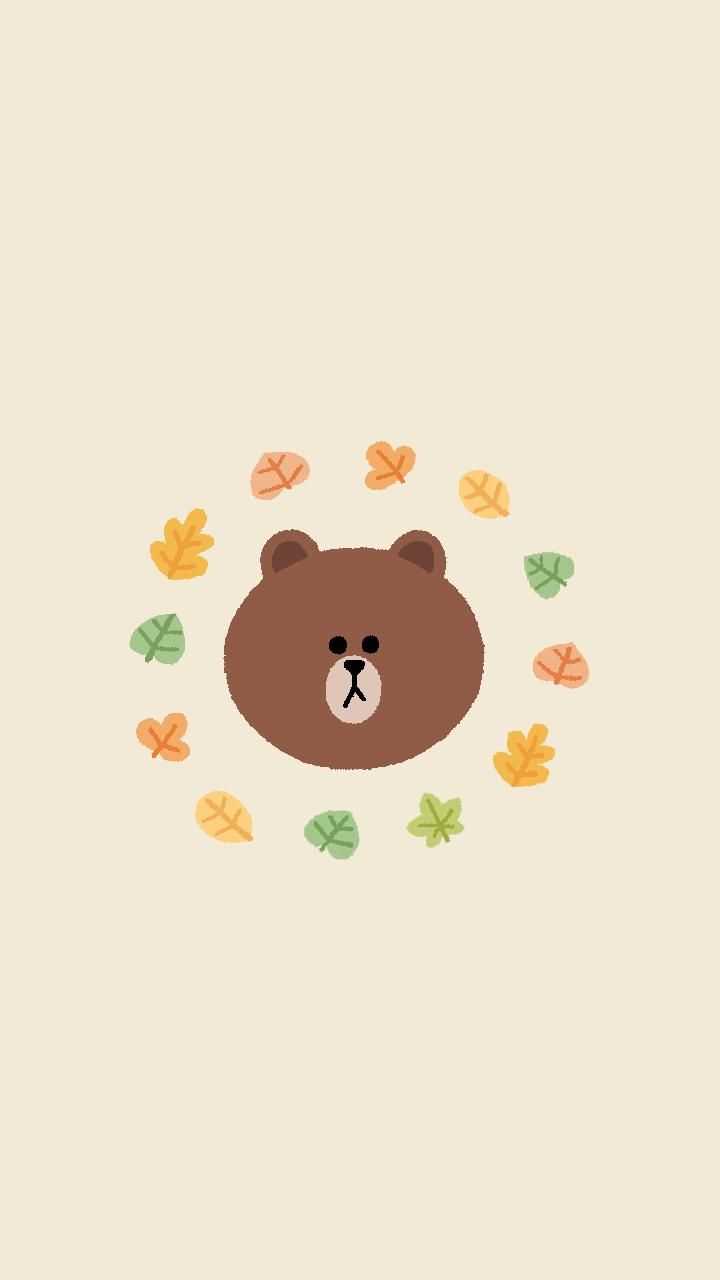 brown, wallpaper. Cute cartoon