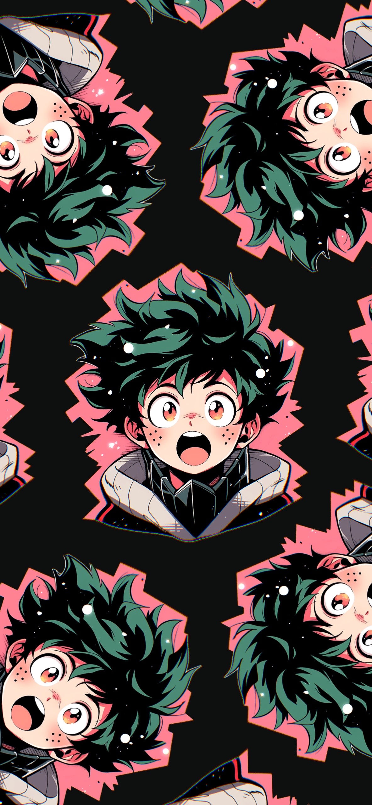 MHA Surprised Deku Black Wallpaper