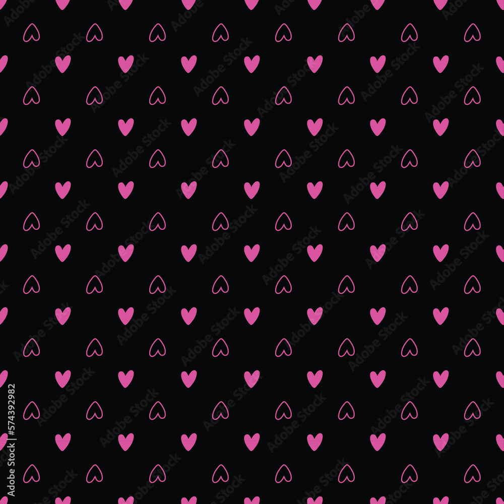 Bright pink fuchsia hearts seamless