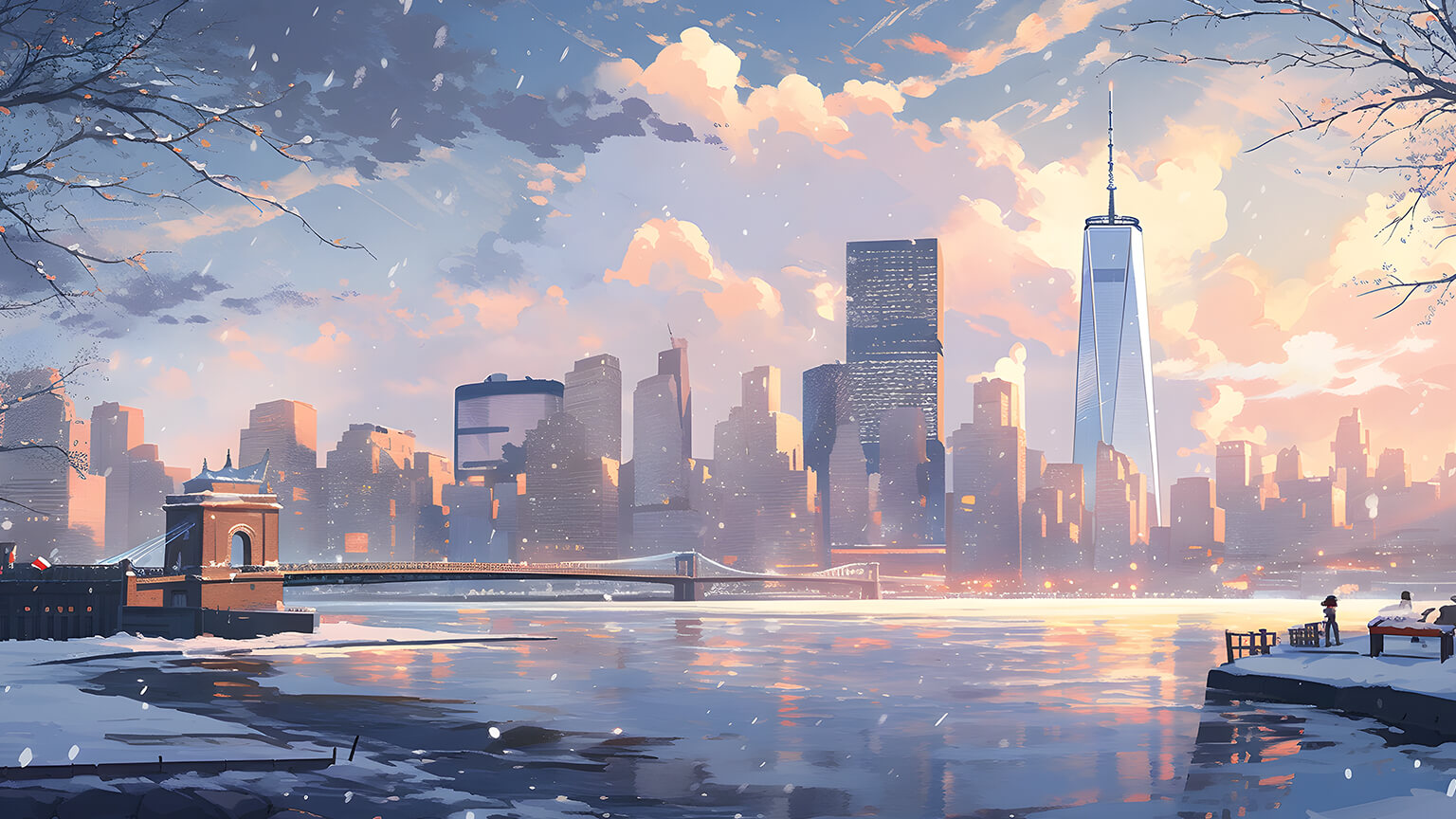 Winter New York Landscape Desktop