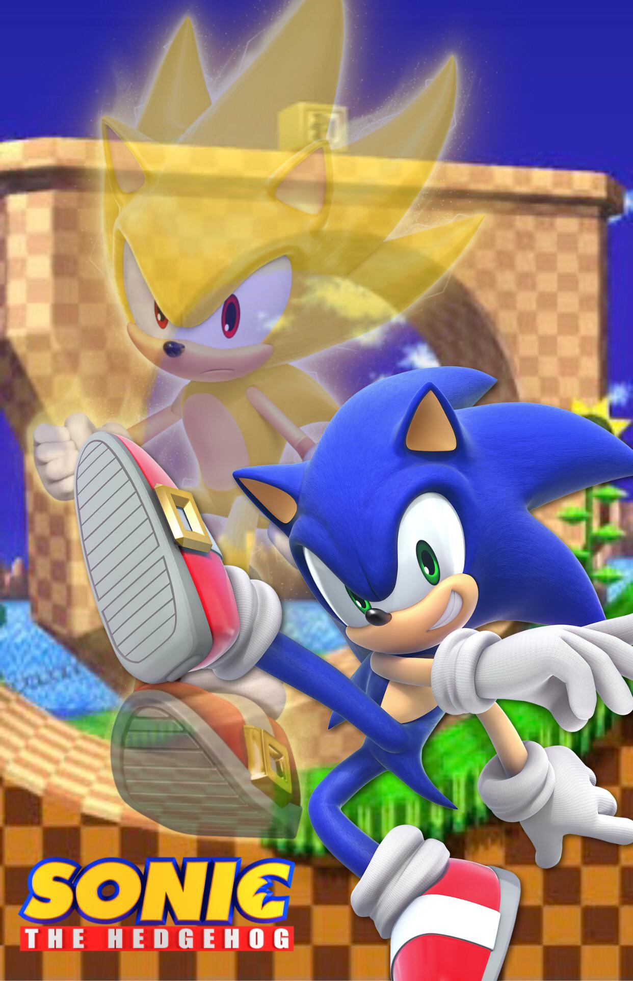 Sonic with Super Sonic wallpaper, r