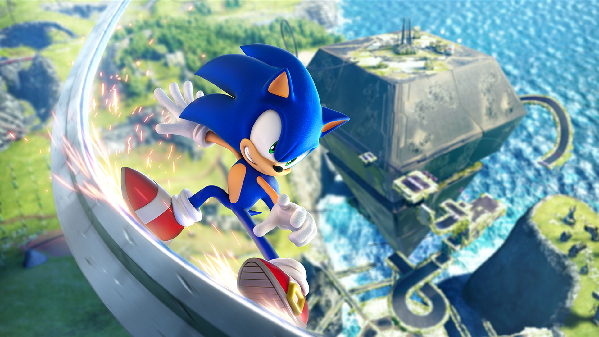 Sonic Frontiers Artwork Wallpaper with Monocle