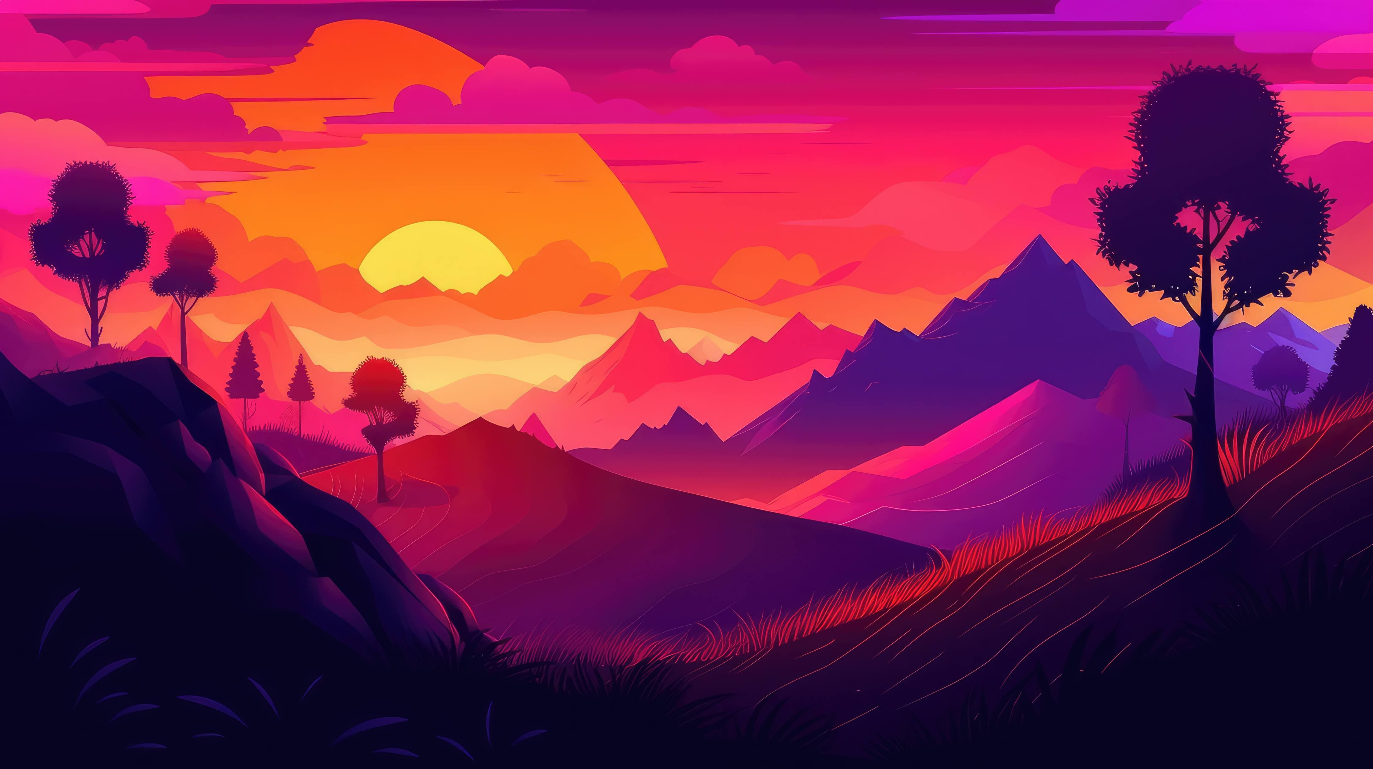 mountain range HD wallpaper 4k background