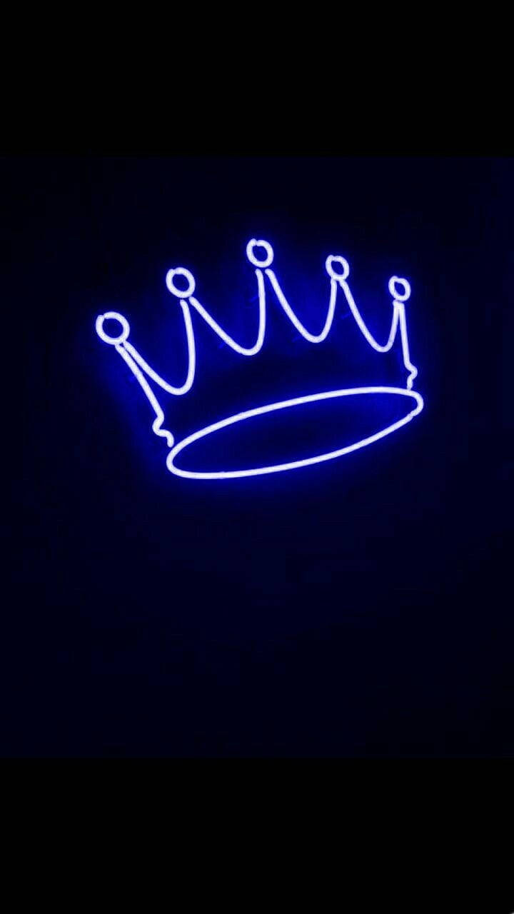 Neon Blue King iPhone Wallpaper