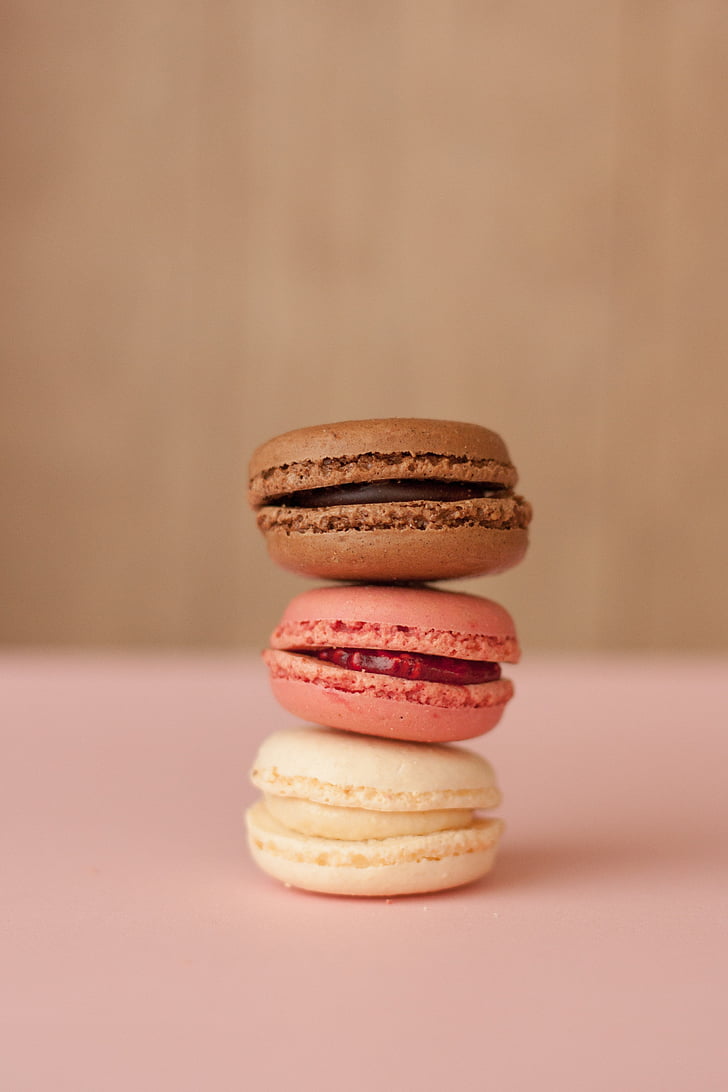 Three french macaroons