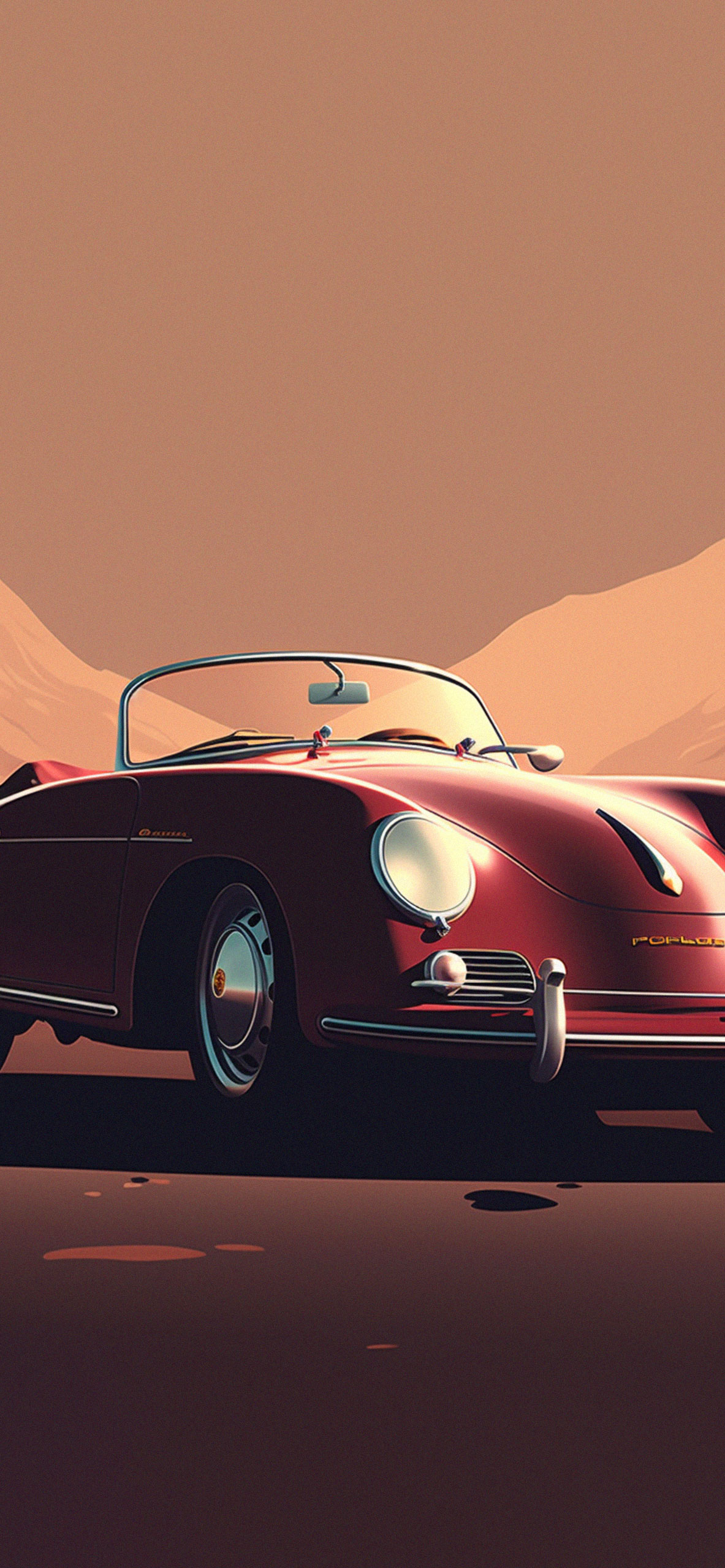 Red Porsche 356 Art Wallpaper