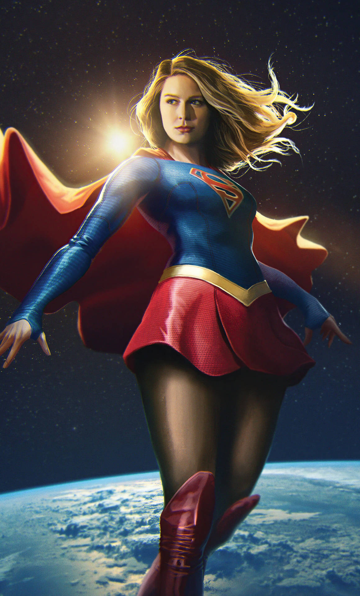 Space Superhero iPhone Wallpaper
