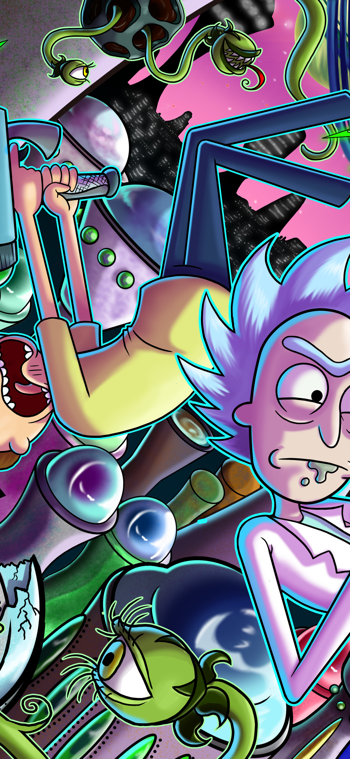 Rick And Morty 5k iPhone XS