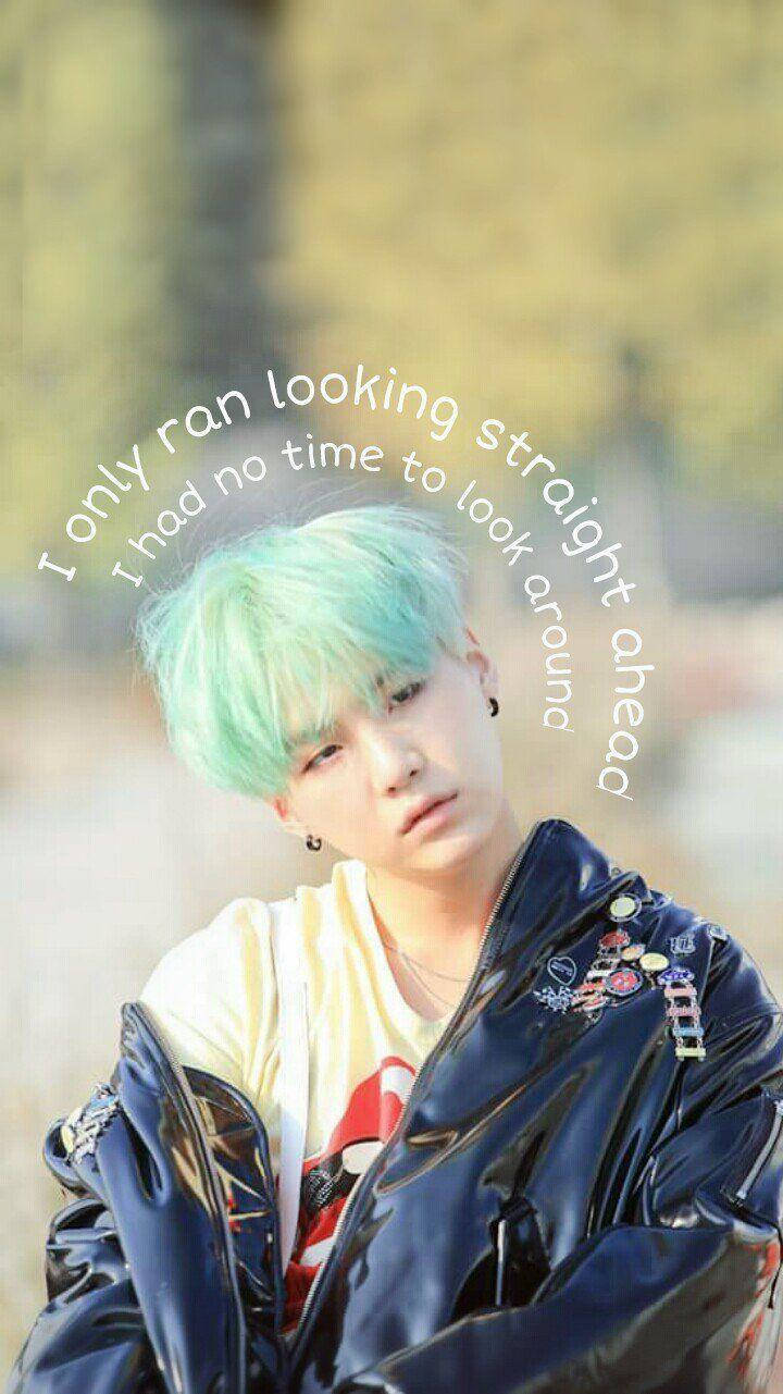 Download Suga Bts Mint Hair Wallpaper