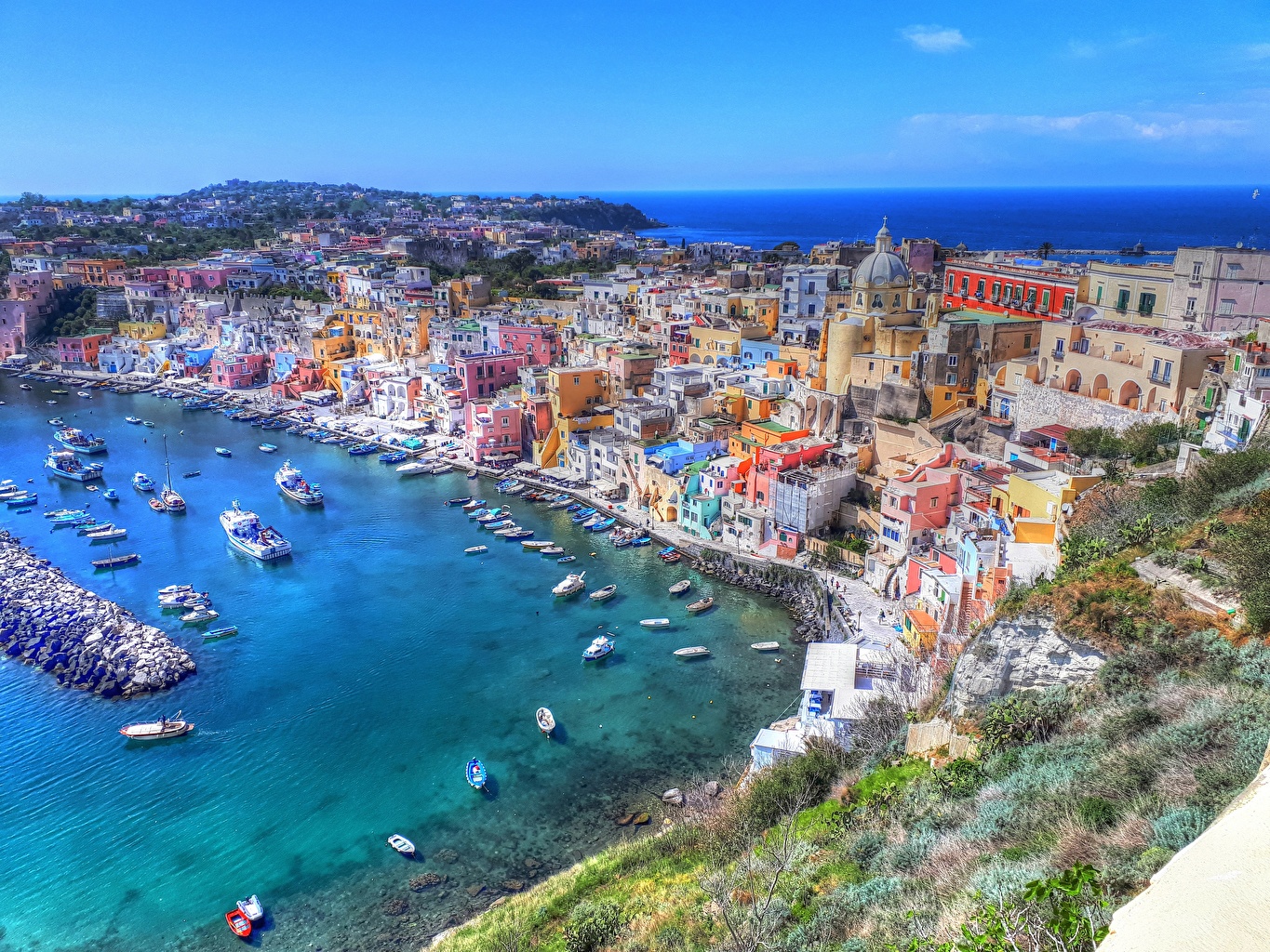 Wallpaper Italy Gulf of Naples, Procida