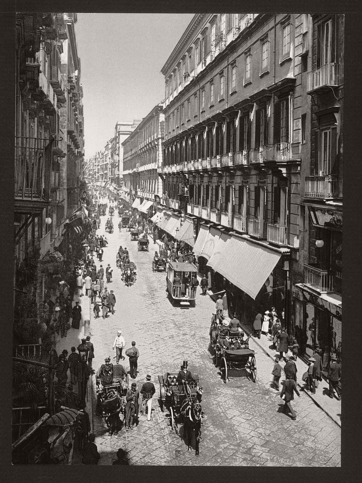 Historic B&W photo of Naples, Italy